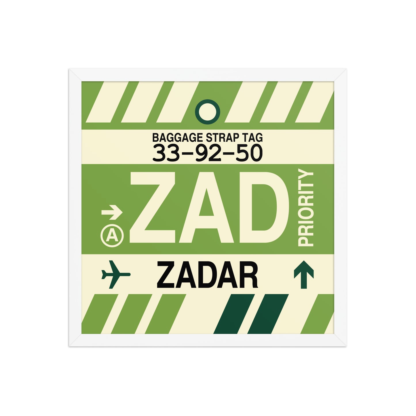 ZAD Zadar Framed Print • Jet Age Baggage Tag Design • YHM Designs - Image 14