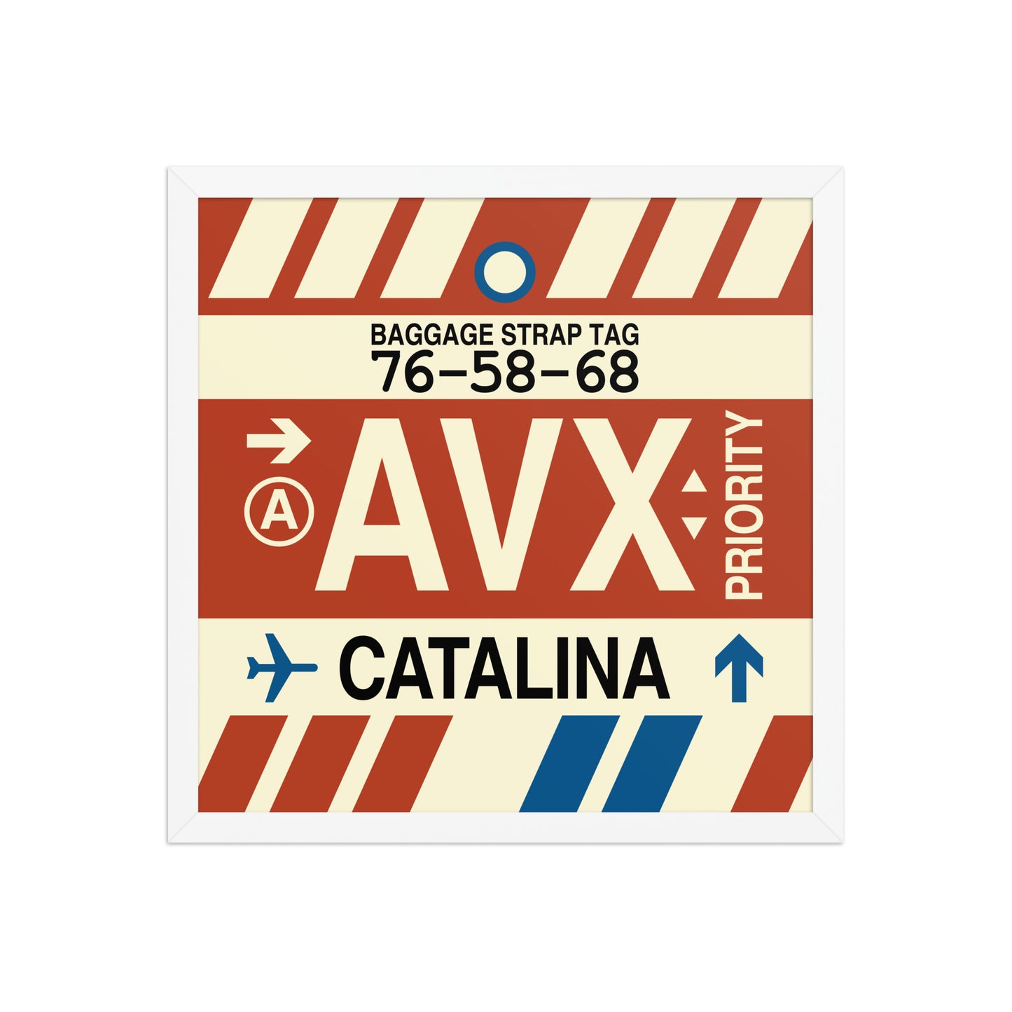 AVX Santa Catalina Framed Print • Jet Age Baggage Tag Design • YHM Designs - Image 14