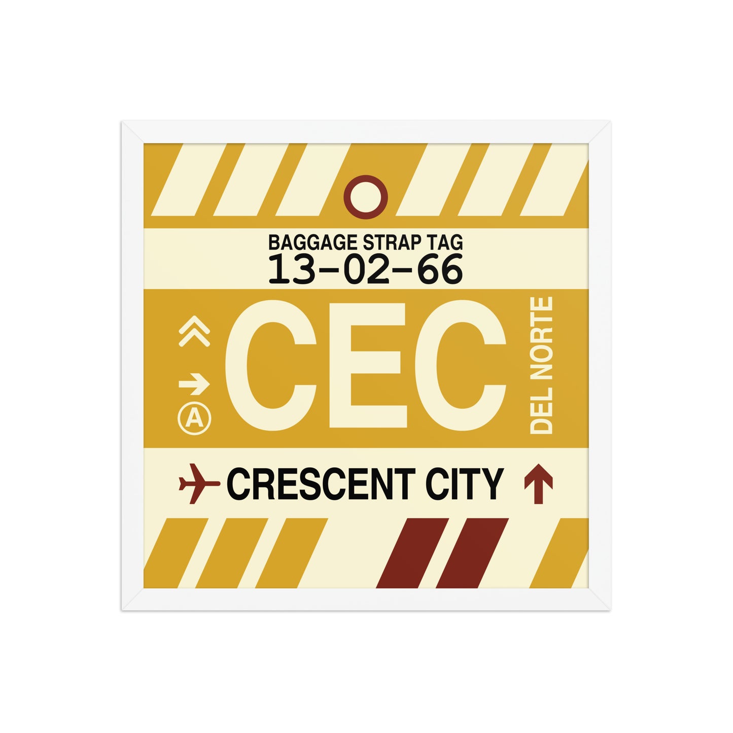 CEC Crescent City Framed Print • Jet Age Baggage Tag Design • YHM Designs - Image 14