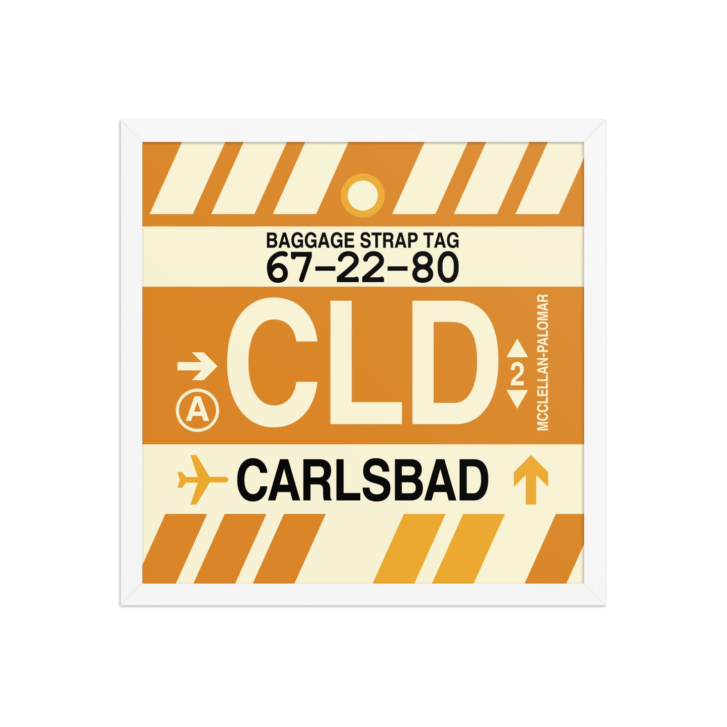 CLD Carlsbad Framed Print • Jet Age Baggage Tag Design • YHM Designs - Image 14