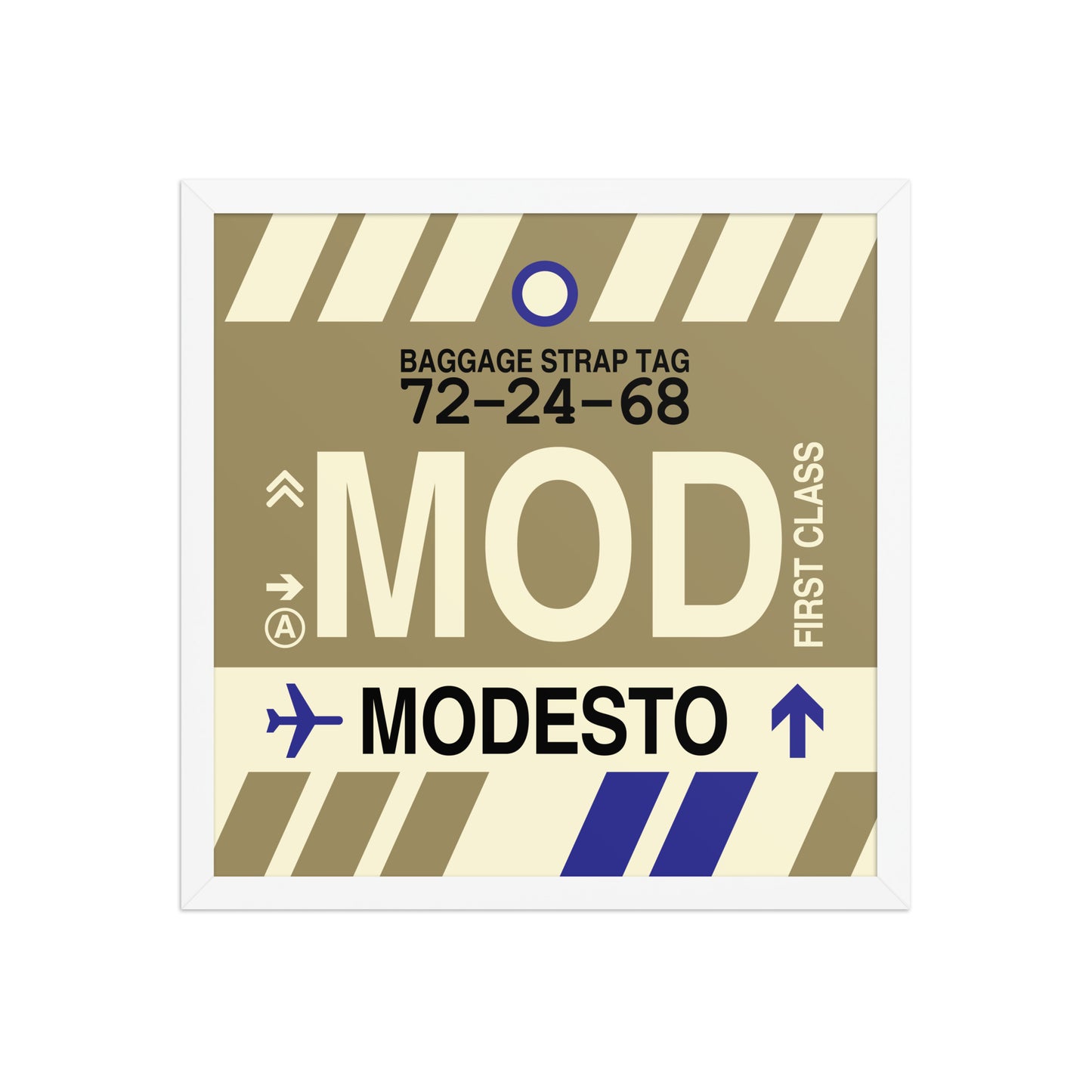 MOD Modesto Framed Print • Jet Age Baggage Tag Design • YHM Designs - Image 14