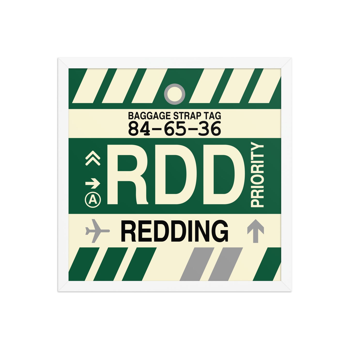 RDD Redding Framed Print • Jet Age Baggage Tag Design • YHM Designs - Image 14