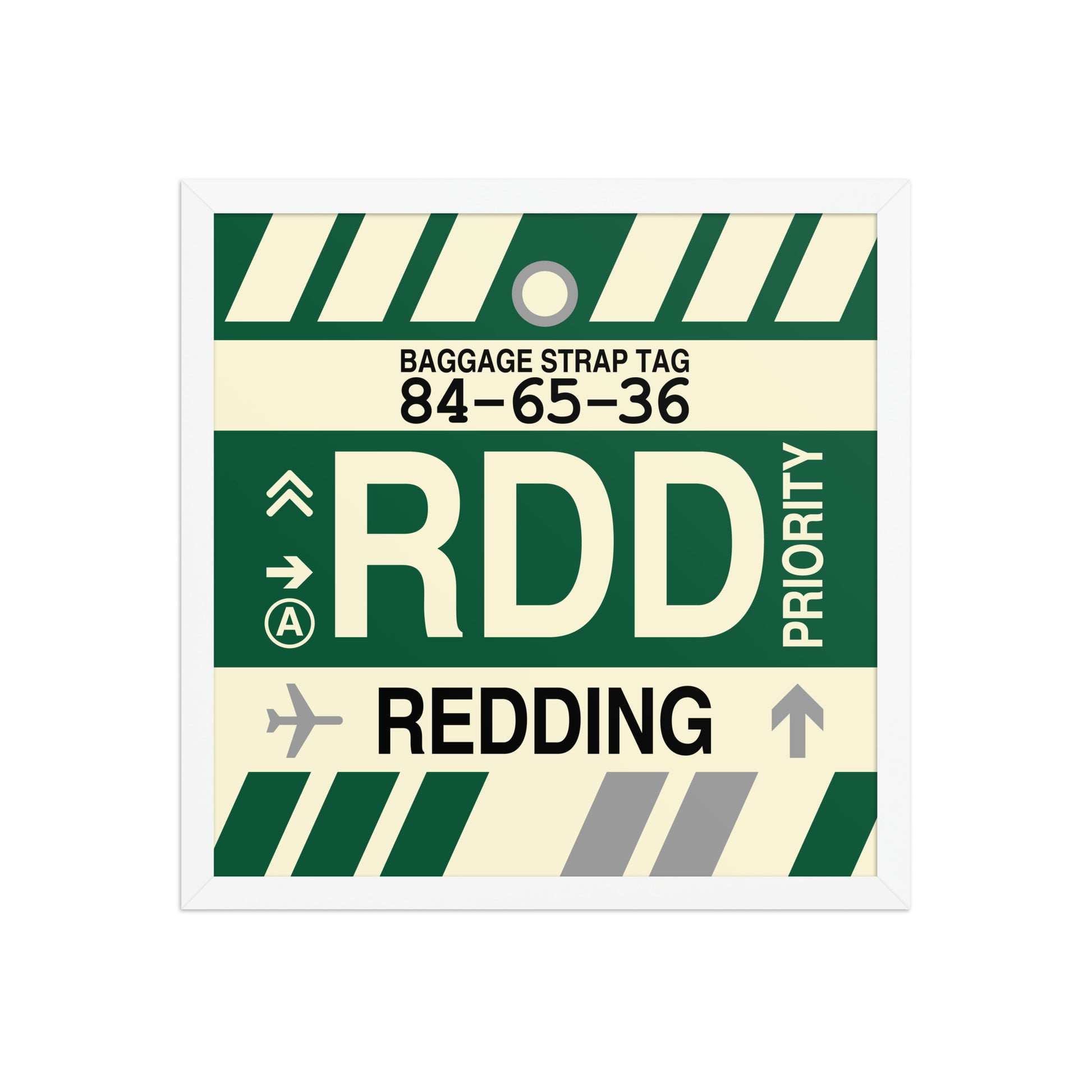 RDD Redding Framed Print • Jet Age Baggage Tag Design • YHM Designs - Image 14