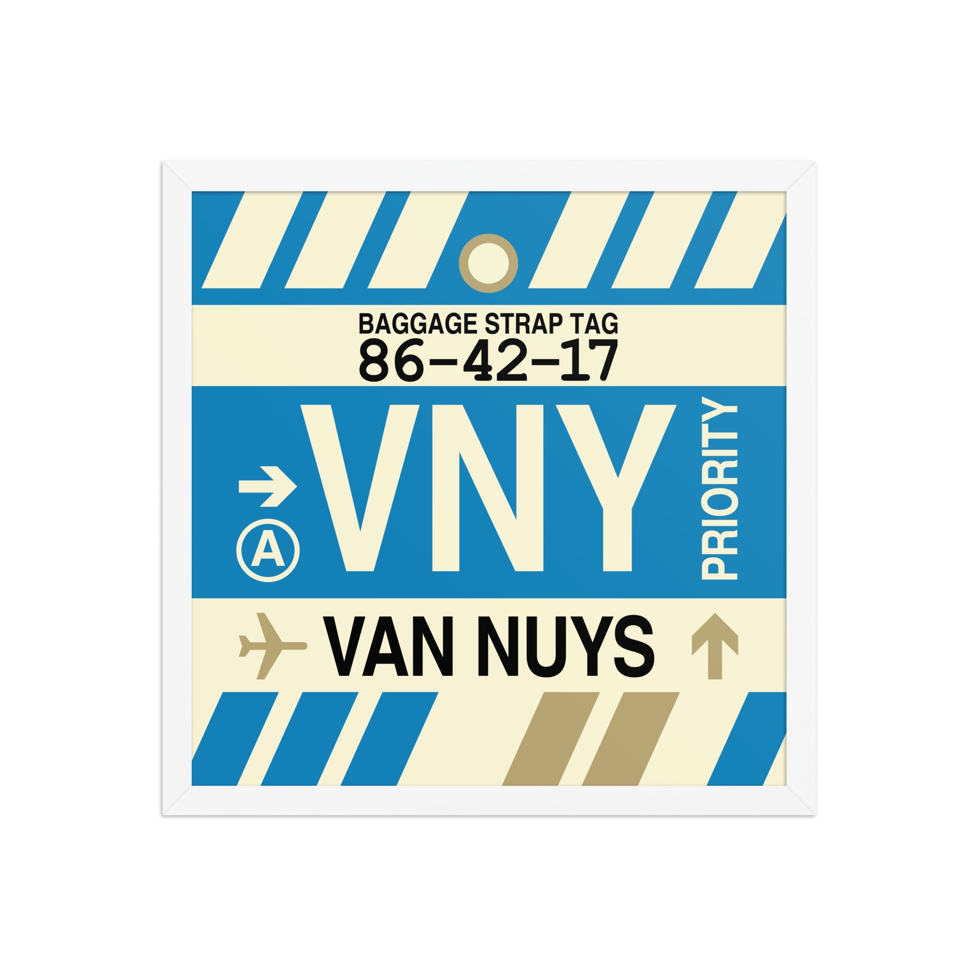 VNY Van Nuys Framed Print • Jet Age Baggage Tag Design • YHM Designs - Image 14