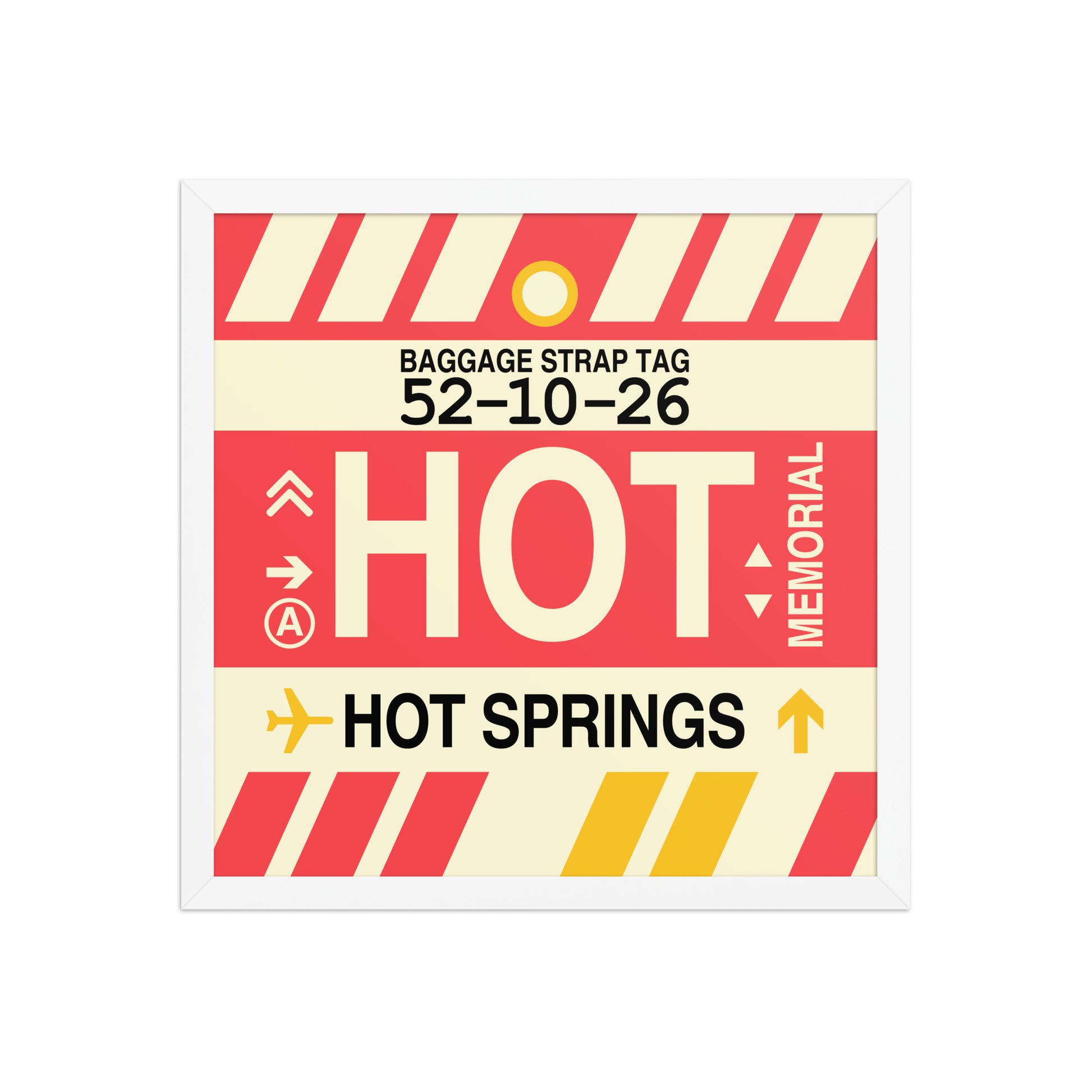 HOT Hot Springs Framed Print • Jet Age Baggage Tag Design • YHM Designs - Image 14