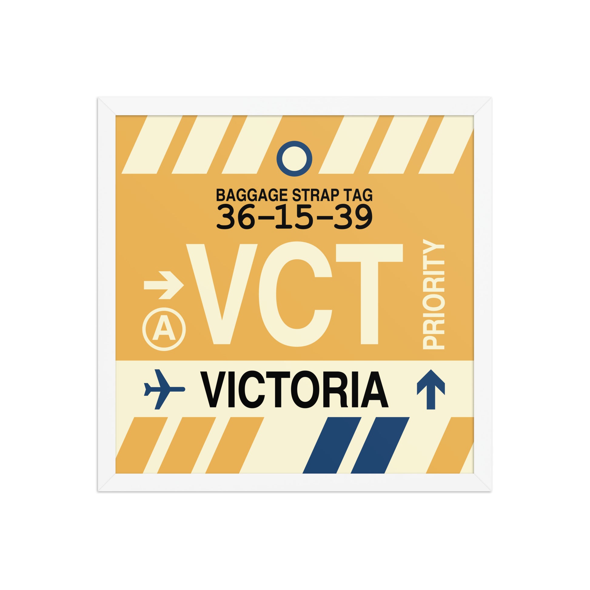 VCT Victoria Framed Print • Jet Age Baggage Tag Design • YHM Designs - Image 14
