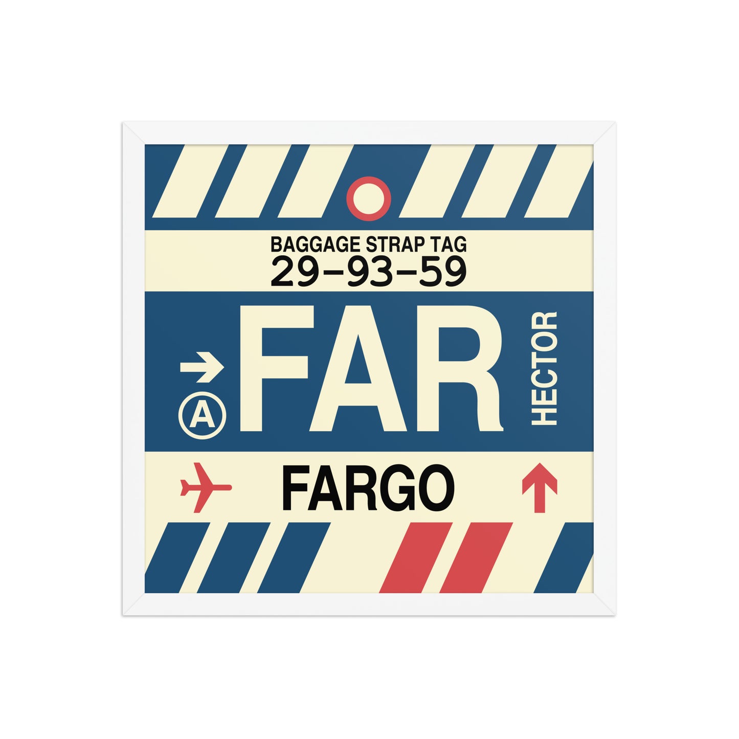 FAR Fargo Framed Print • Jet Age Baggage Tag Design • YHM Designs - Image 11