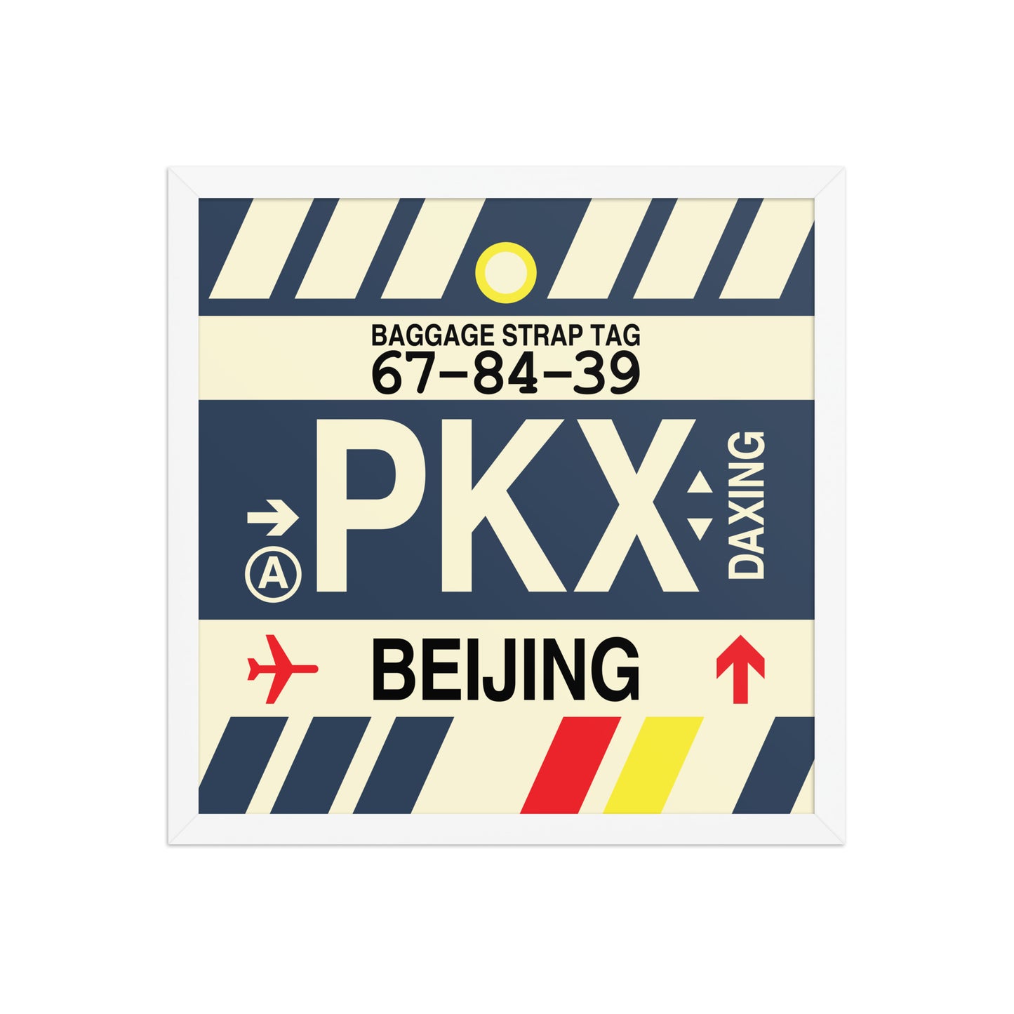 PKX Beijing Framed Print • Jet Age Baggage Tag Design • YHM Designs - Image 11