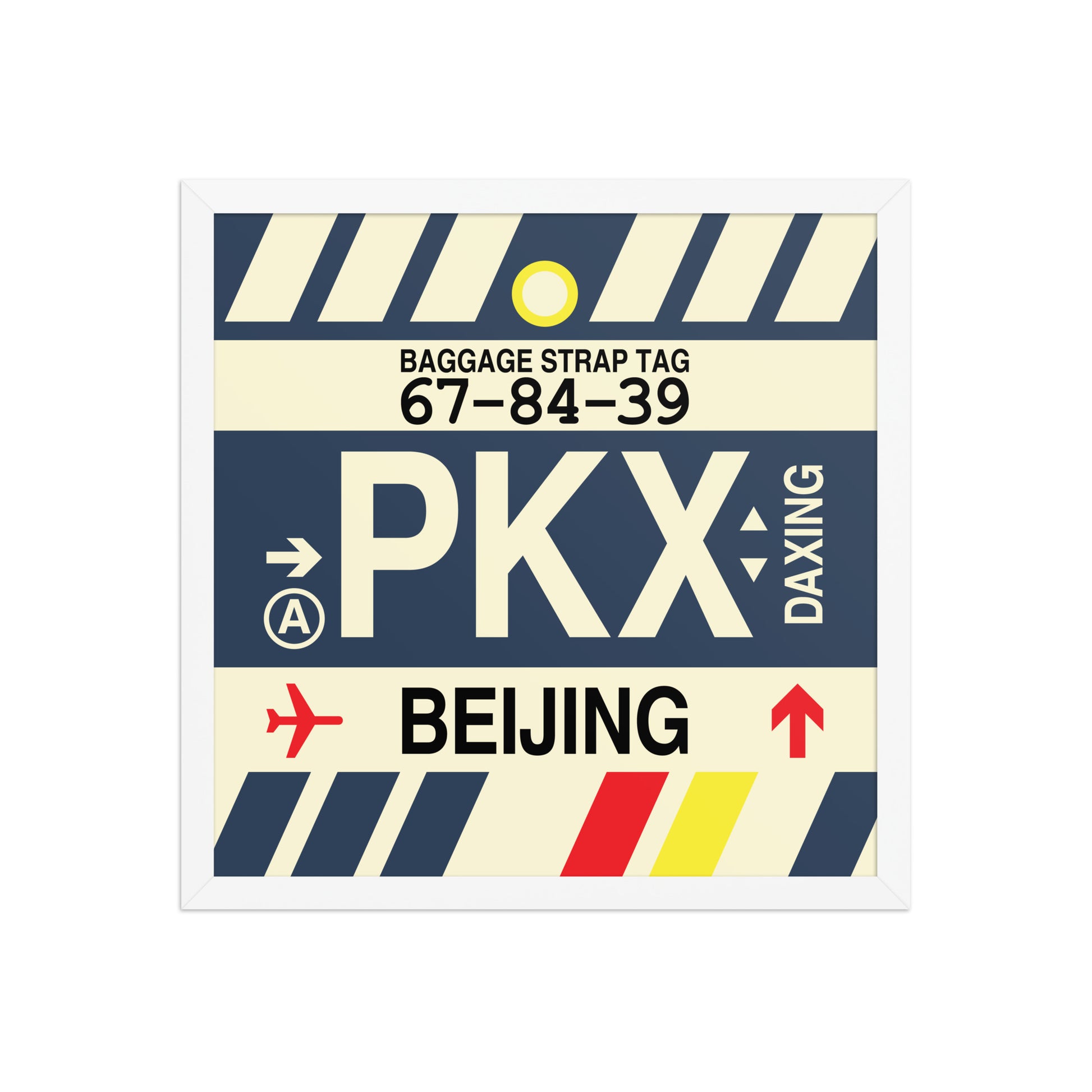 PKX Beijing Framed Print • Jet Age Baggage Tag Design • YHM Designs - Image 11