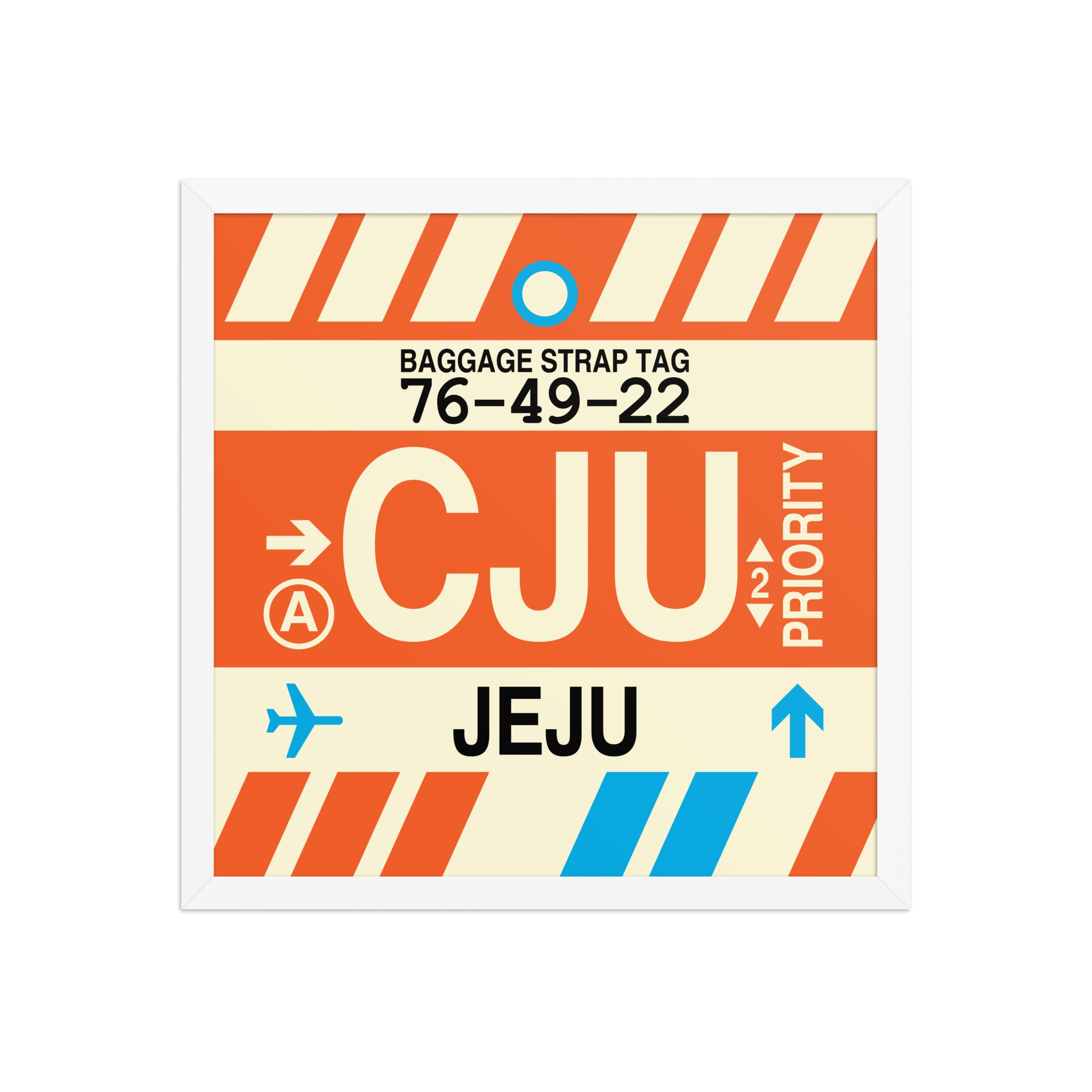 CJU Jeju Framed Print • Jet Age Baggage Tag Design • YHM Designs - Image 14