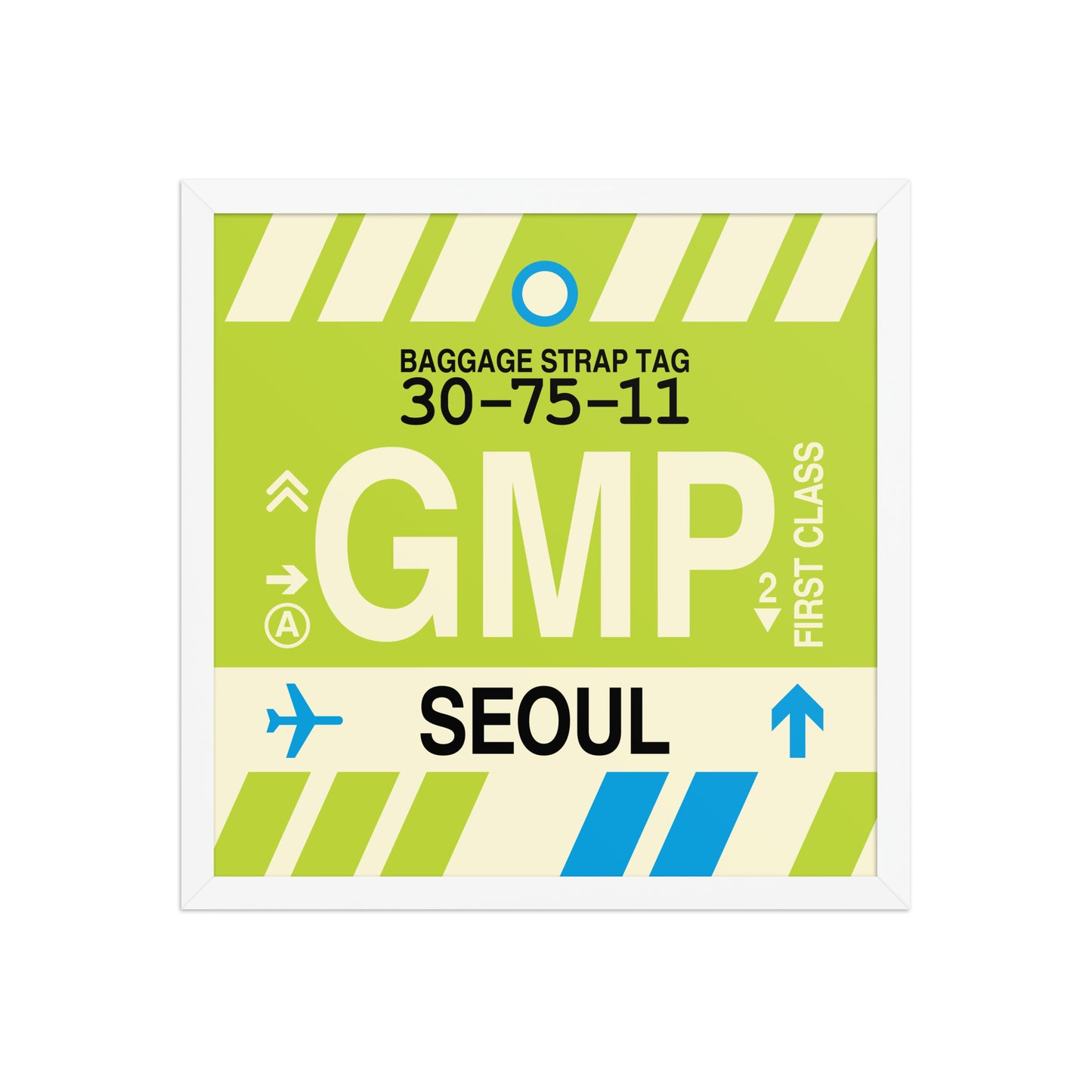 GMP Seoul Framed Print • Jet Age Baggage Tag Design • YHM Designs - Image 14