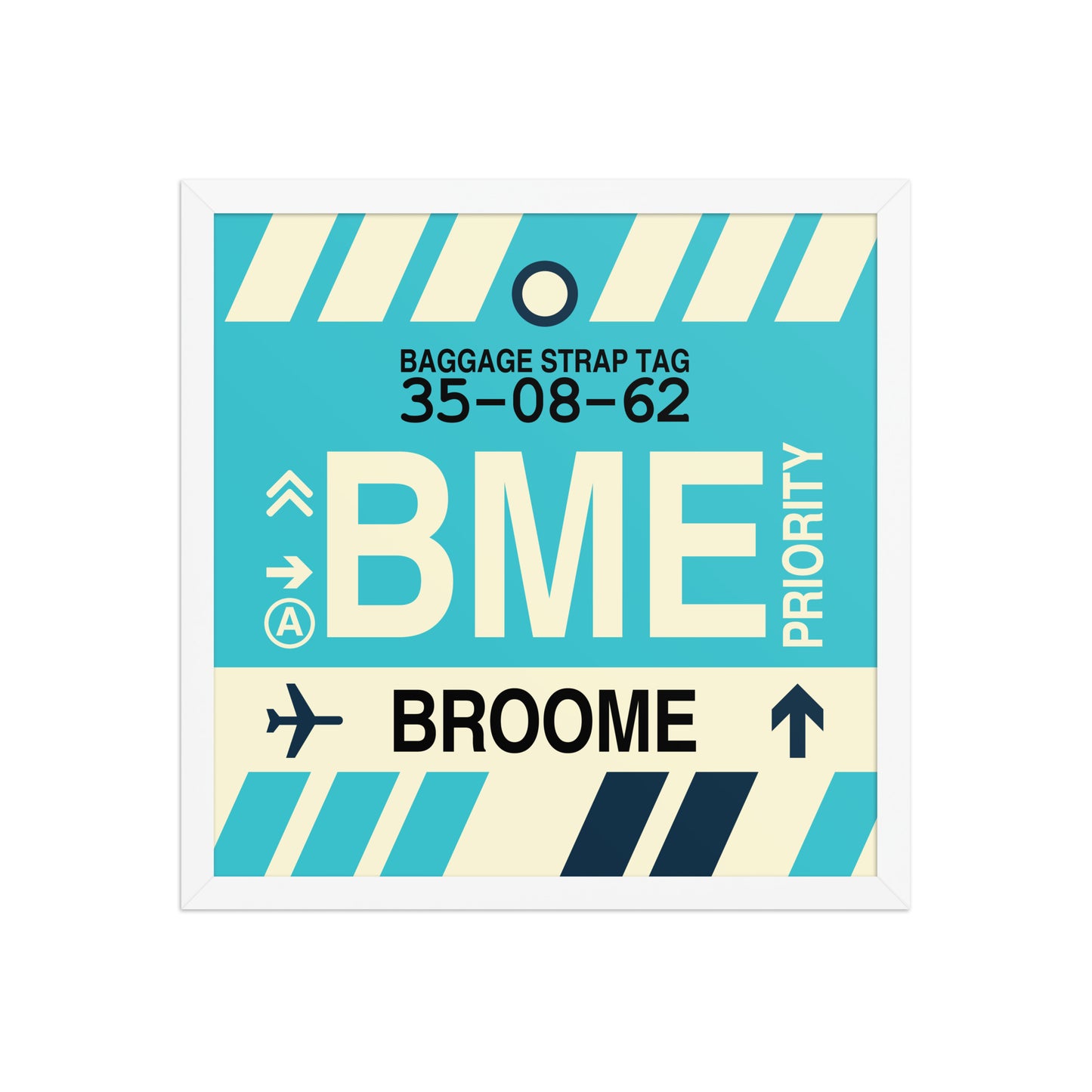 BME Broome Framed Print • Jet Age Baggage Tag Design • YHM Designs - Image 14