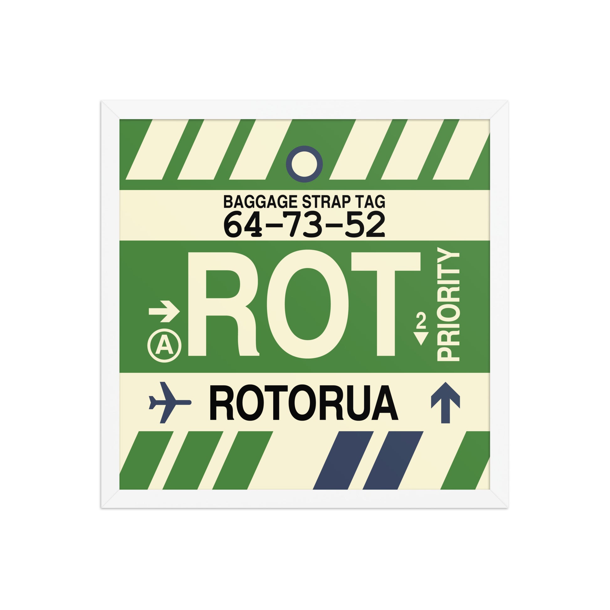 ROT Rotorua Framed Print • Jet Age Baggage Tag Design • YHM Designs - Image 14