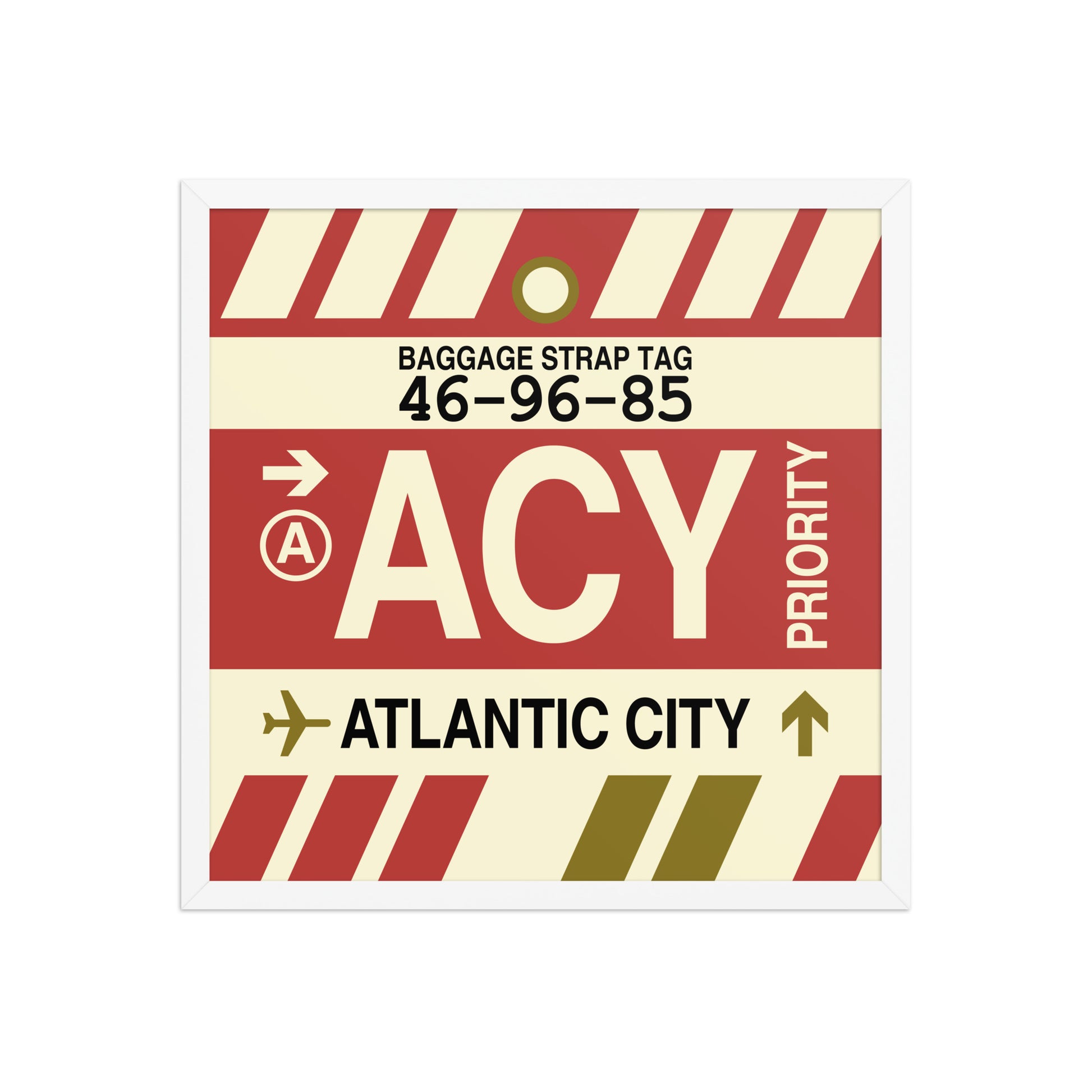 ACY Atlantic City Framed Print • Jet Age Baggage Tag Design • YHM Designs - Image 15