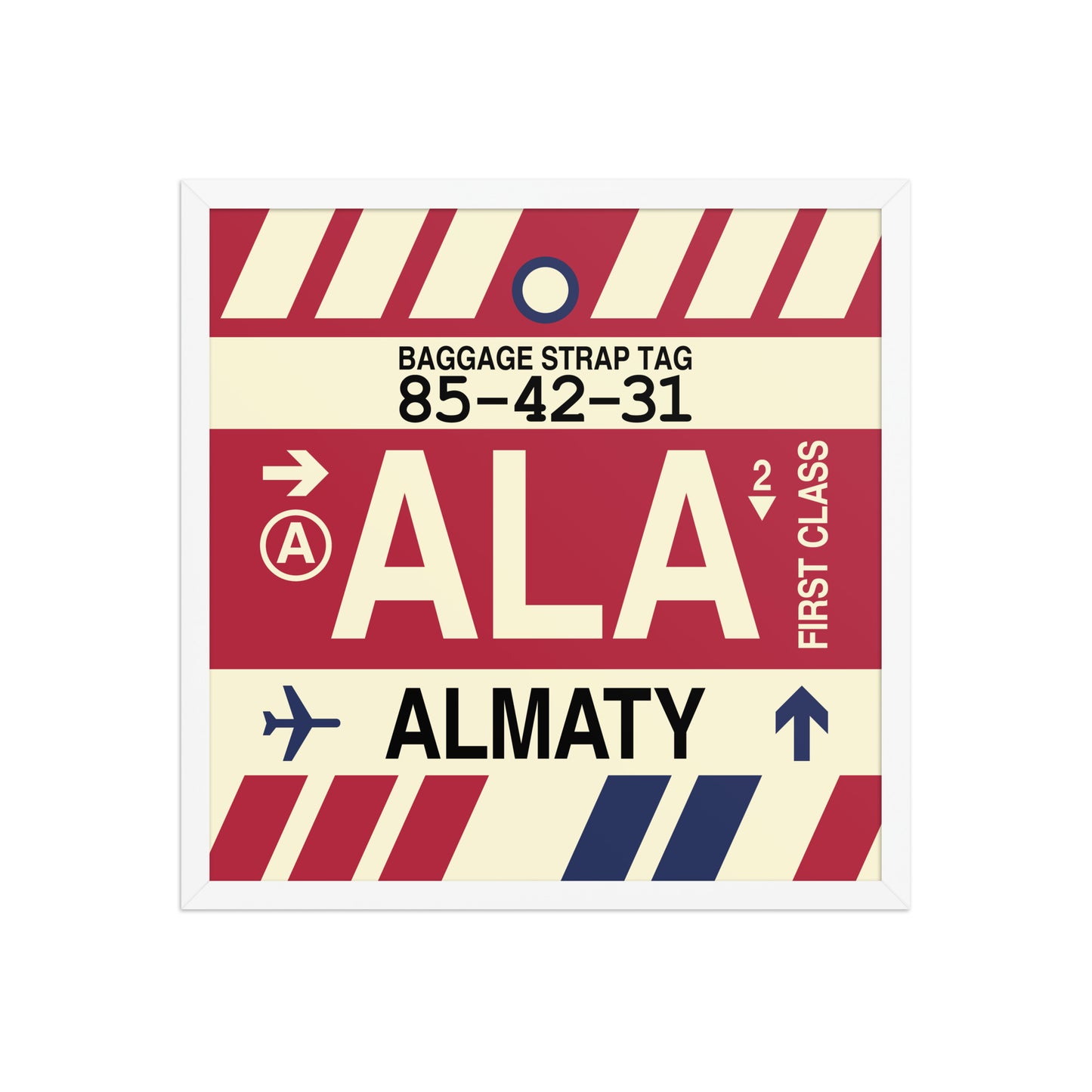 ALA Almaty Framed Print • Jet Age Baggage Tag Design • YHM Designs - Image 15