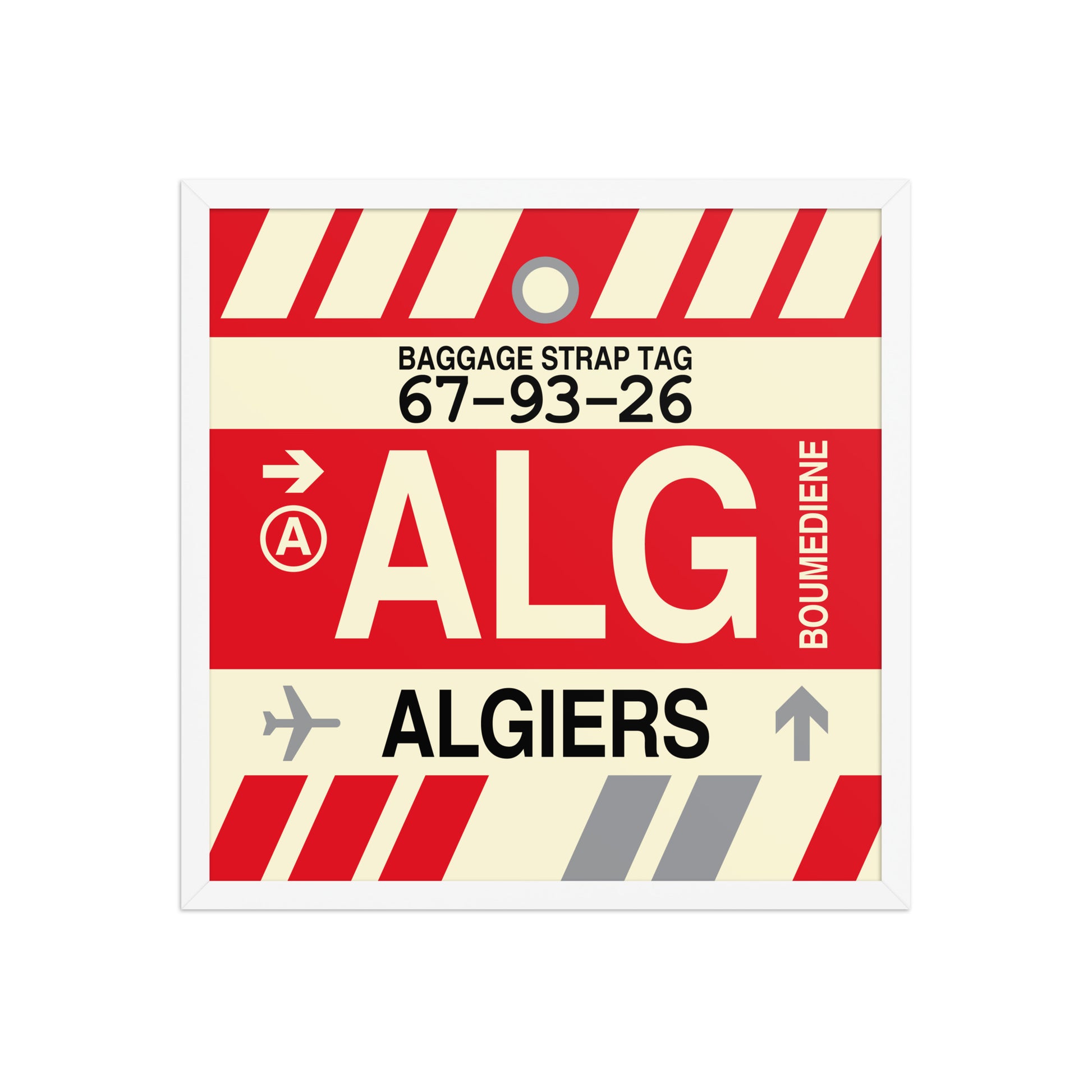 ALG Algiers Framed Print • Jet Age Baggage Tag Design • YHM Designs - Image 15