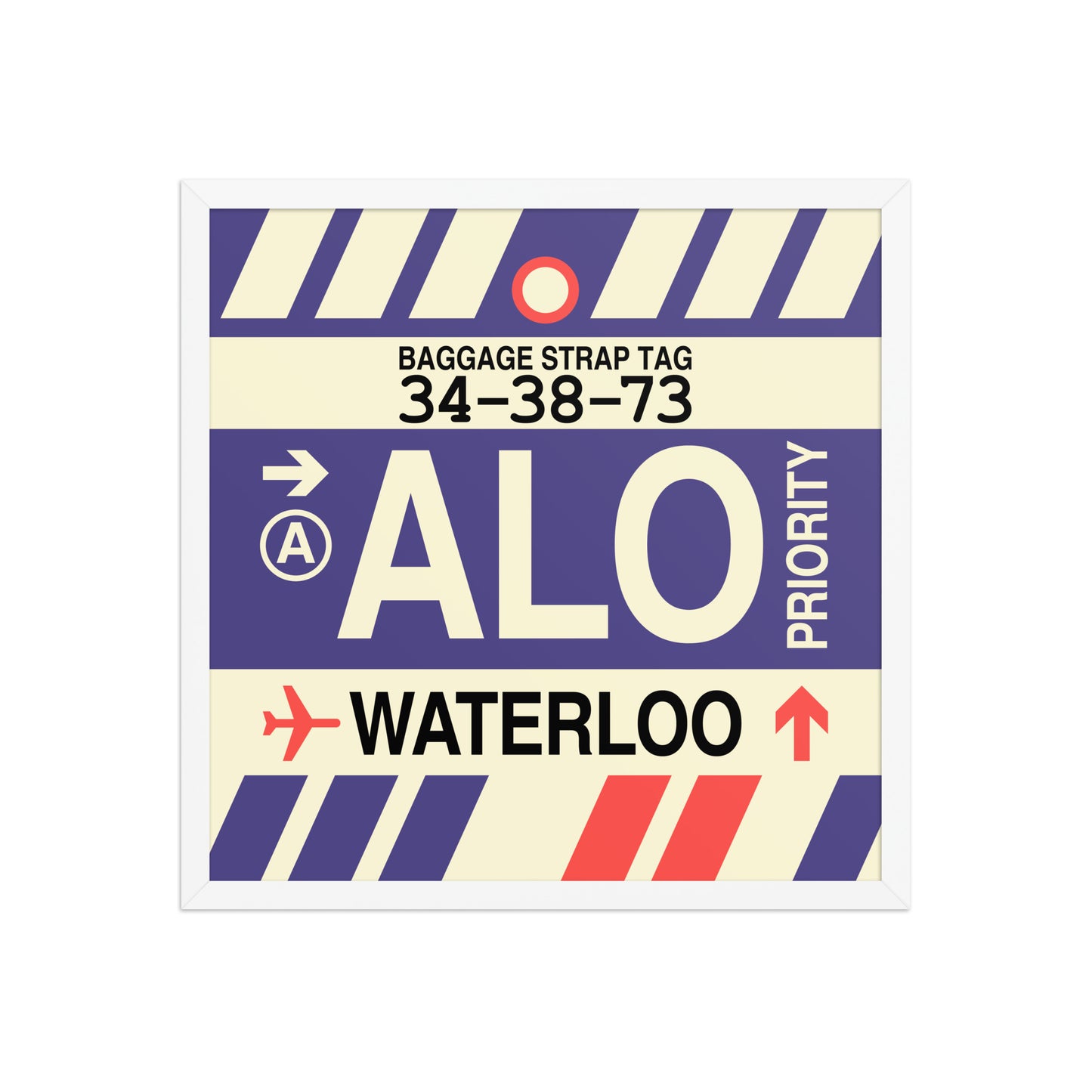 ALO Waterloo Framed Print • Jet Age Baggage Tag Design • YHM Designs - Image 15