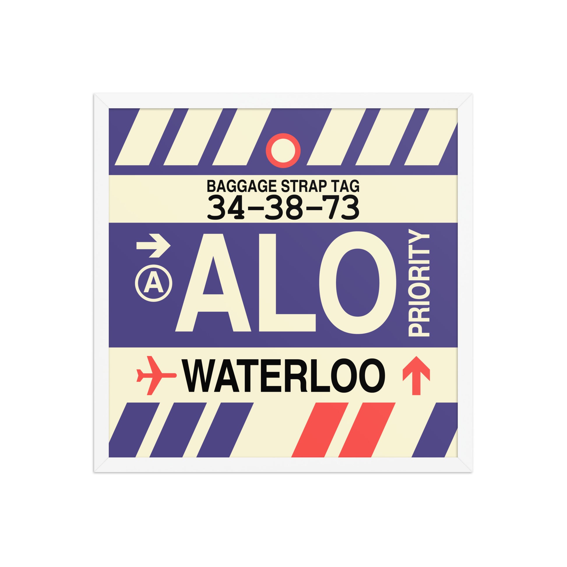 ALO Waterloo Framed Print • Jet Age Baggage Tag Design • YHM Designs - Image 15