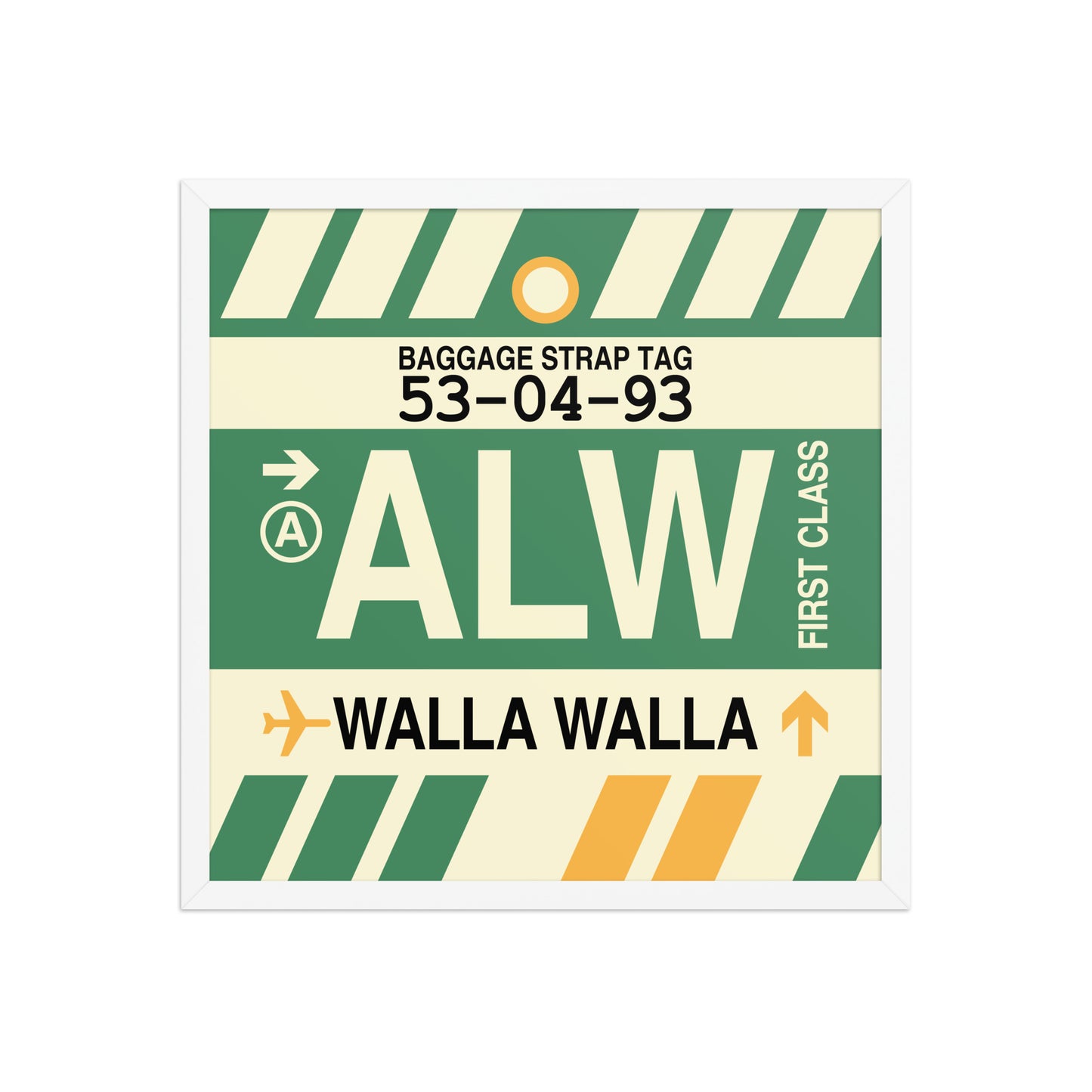 ALW Walla Walla Framed Print • Jet Age Baggage Tag Design • YHM Designs - Image 15