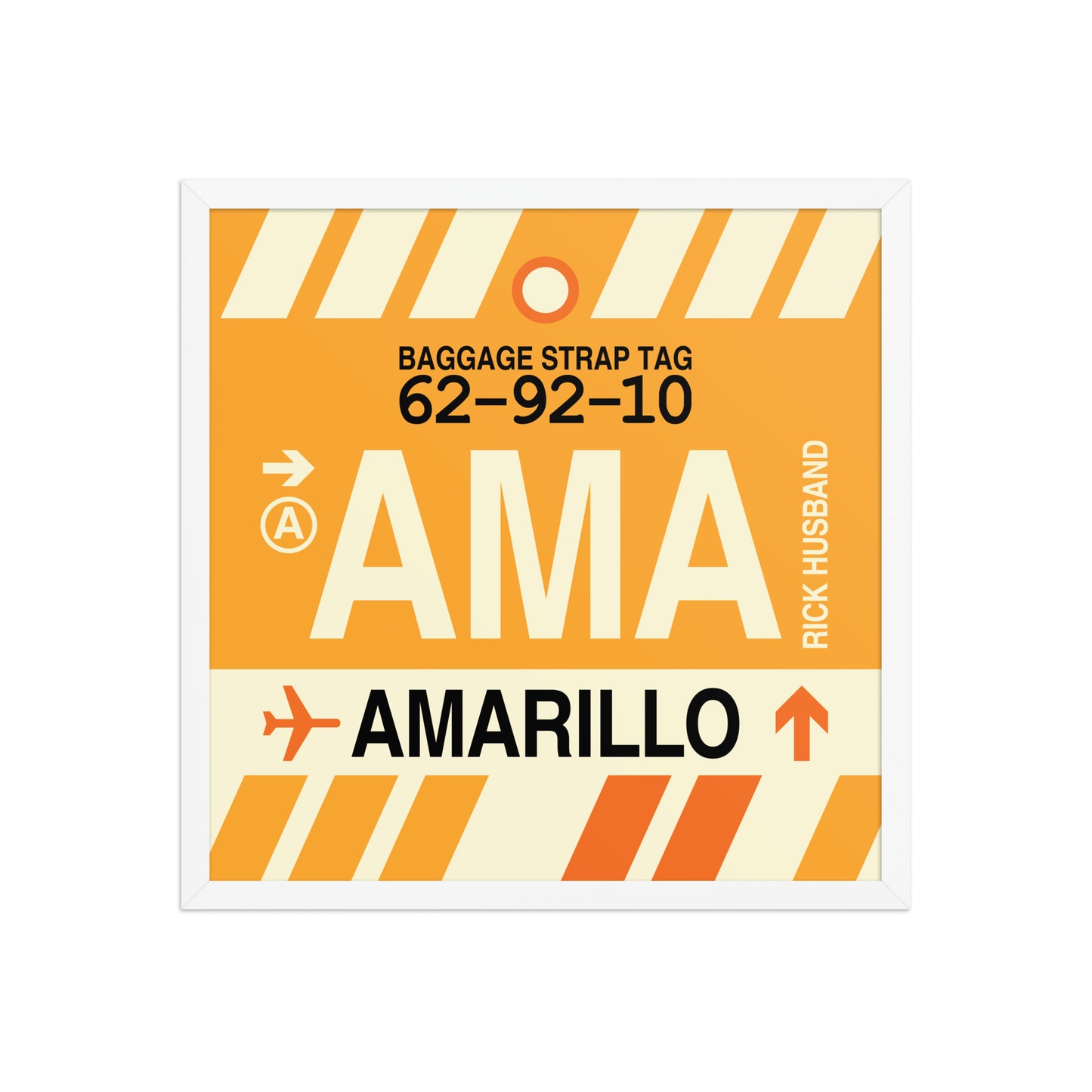 AMA Amarillo Framed Print • Jet Age Baggage Tag Design • YHM Designs - Image 15