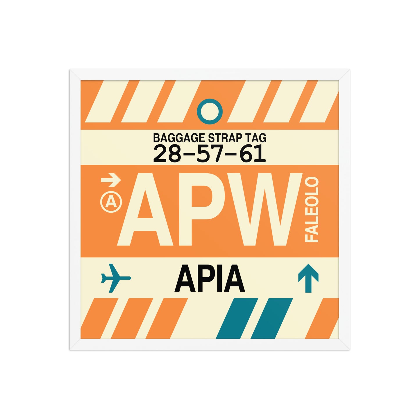 APW Apia Framed Print • Jet Age Baggage Tag Design • YHM Designs - Image 15