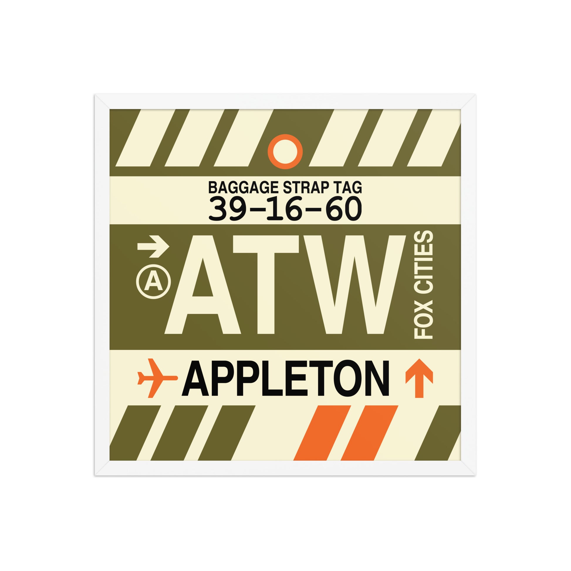 ATW Appleton Framed Print • Jet Age Baggage Tag Design • YHM Designs - Image 15