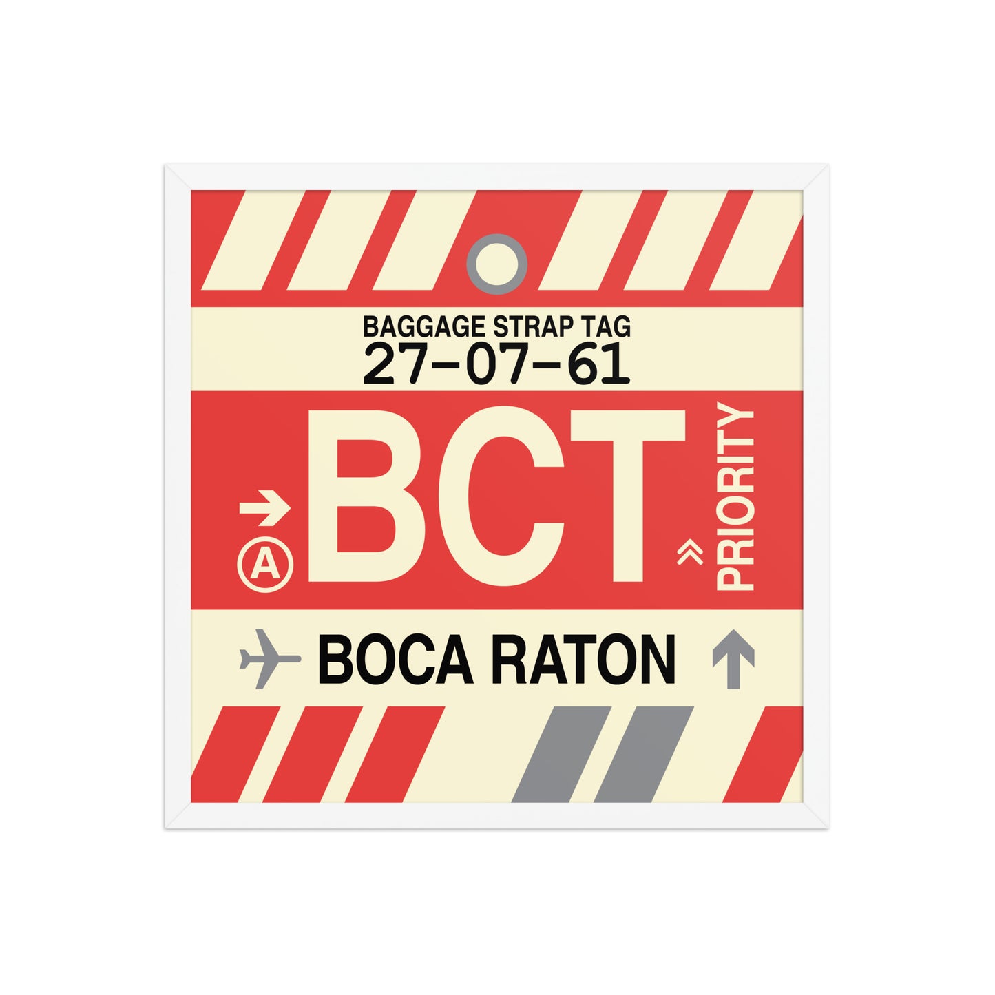 BCT Boca Raton Framed Print • Jet Age Baggage Tag Design • YHM Designs - Image 15