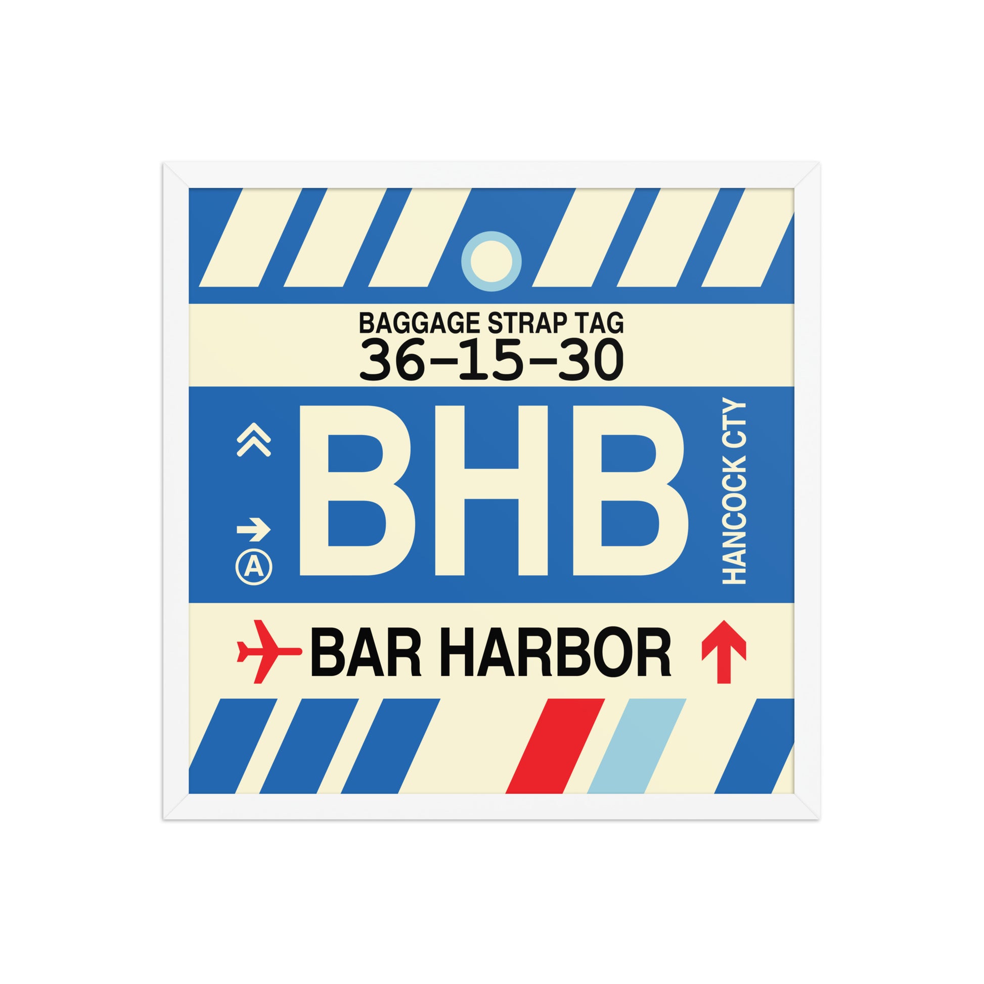 BHB Bar Harbor Framed Print • Jet Age Baggage Tag Design • YHM Designs - Image 15