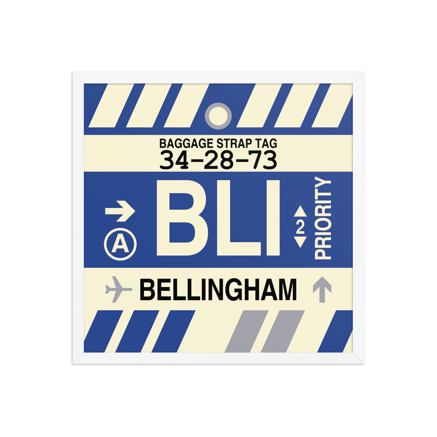 BLI Bellingham Framed Print • Jet Age Baggage Tag Design • YHM Designs - Image 15