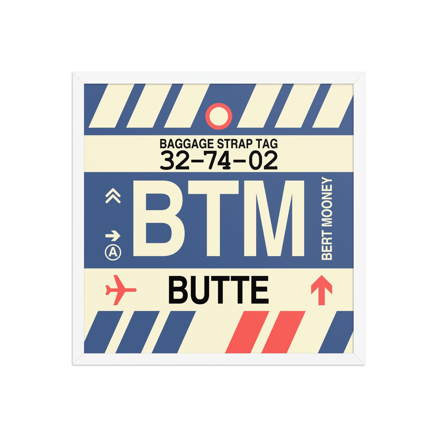 BTM Butte Framed Print • Jet Age Baggage Tag Design • YHM Designs - Image 15