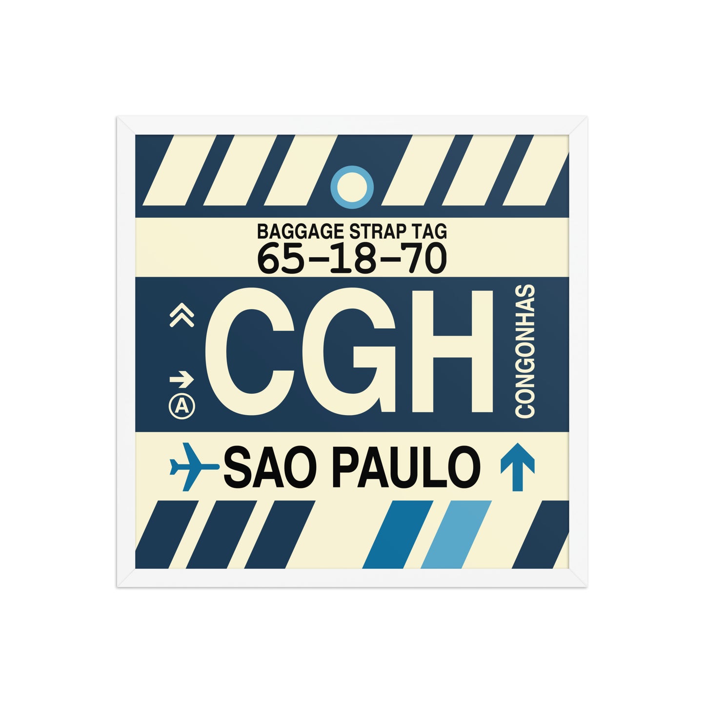 CGH Sao Paulo Framed Print • Jet Age Baggage Tag Design • YHM Designs - Image 15