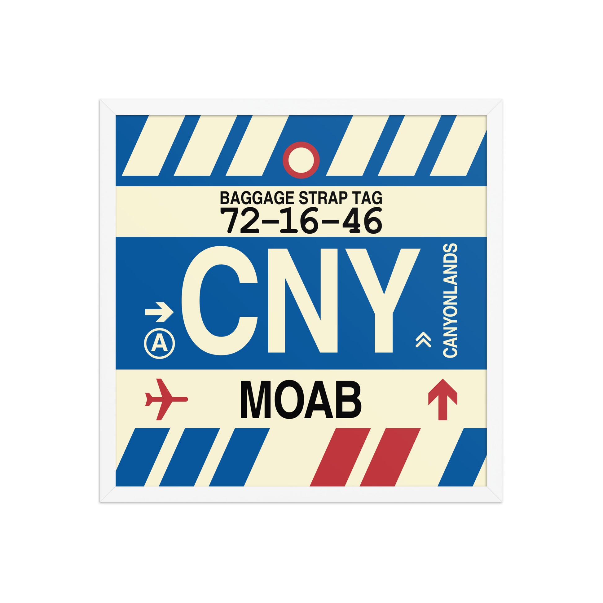 CNY Moab Framed Print • Jet Age Baggage Tag Design • YHM Designs - Image 15