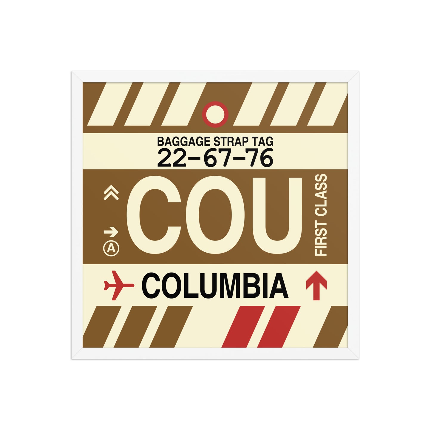 COU Columbia Framed Print • Jet Age Baggage Tag Design • YHM Designs - Image 15