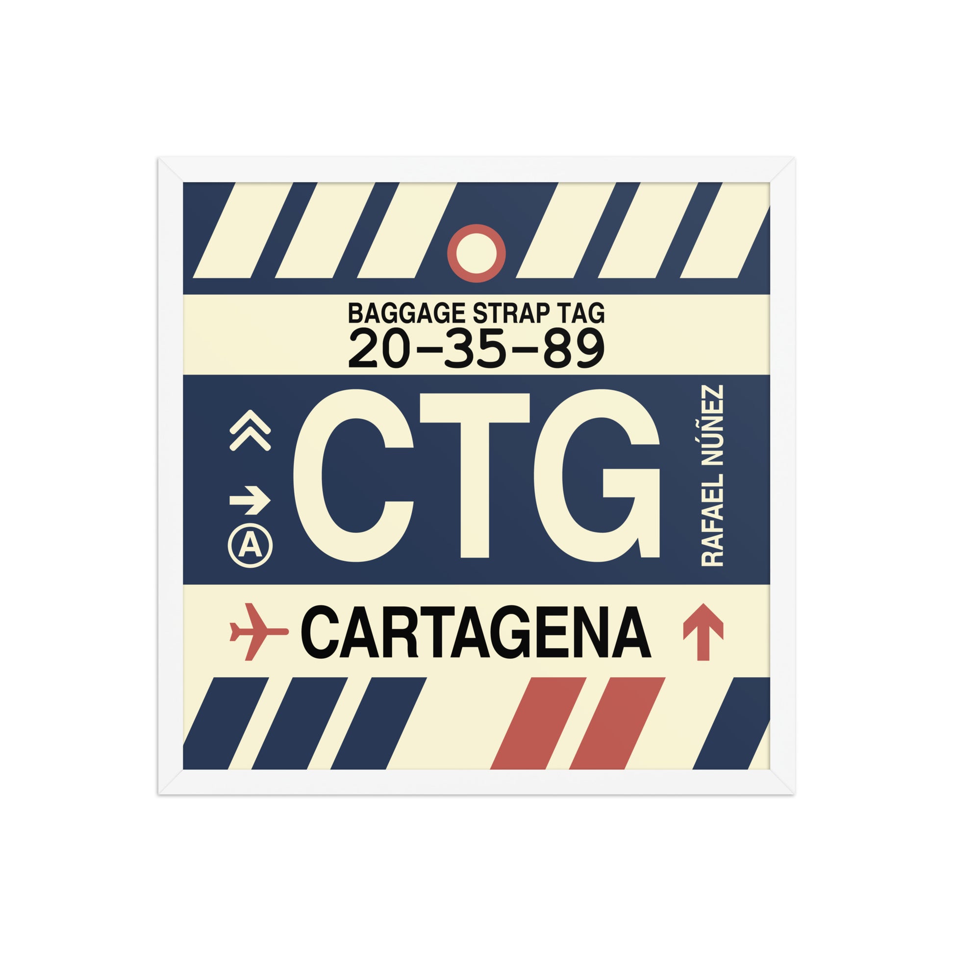CTG Cartagena Framed Print • Jet Age Baggage Tag Design • YHM Designs - Image 15