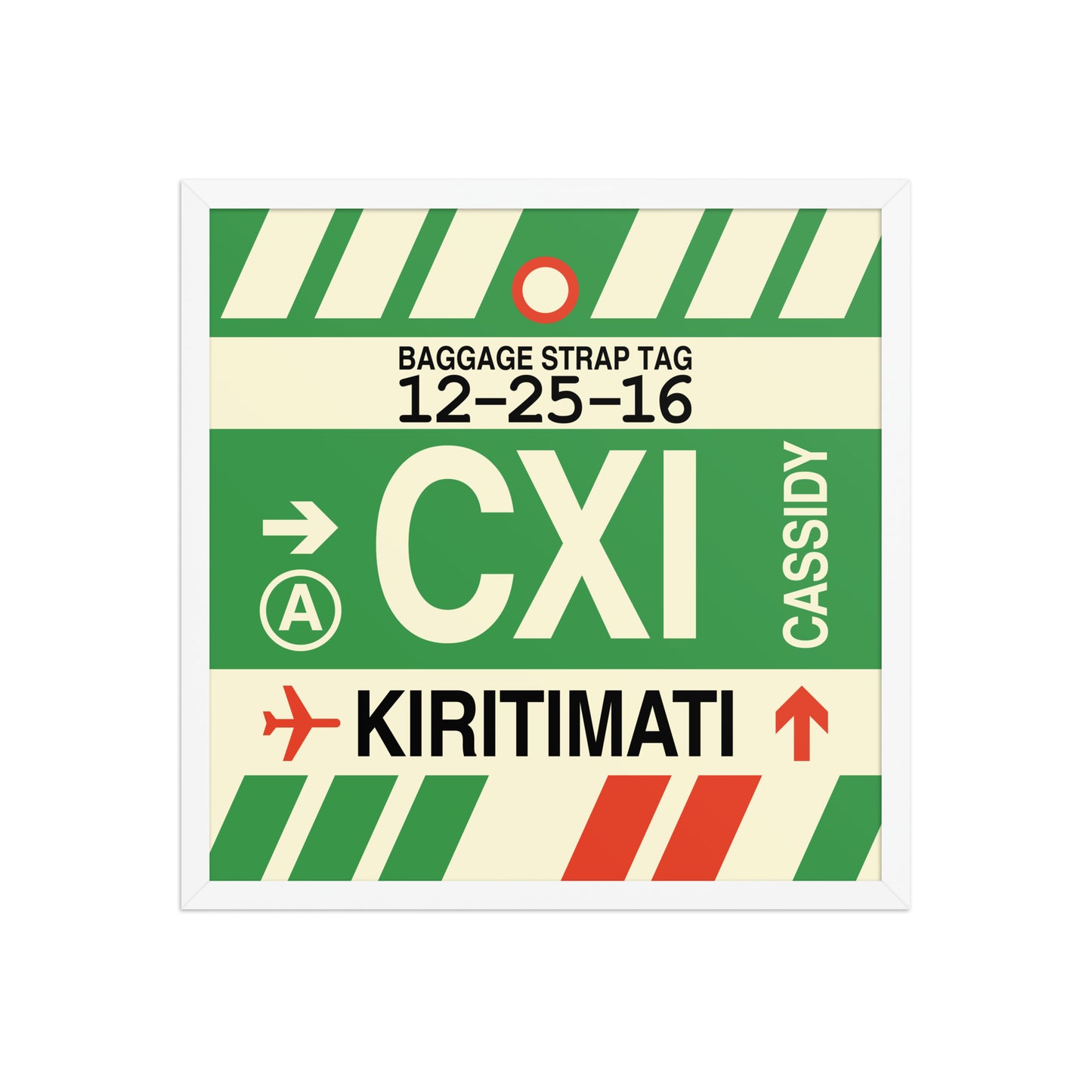 CXI Kiritimati Framed Print • Jet Age Baggage Tag Design • YHM Designs - Image 15