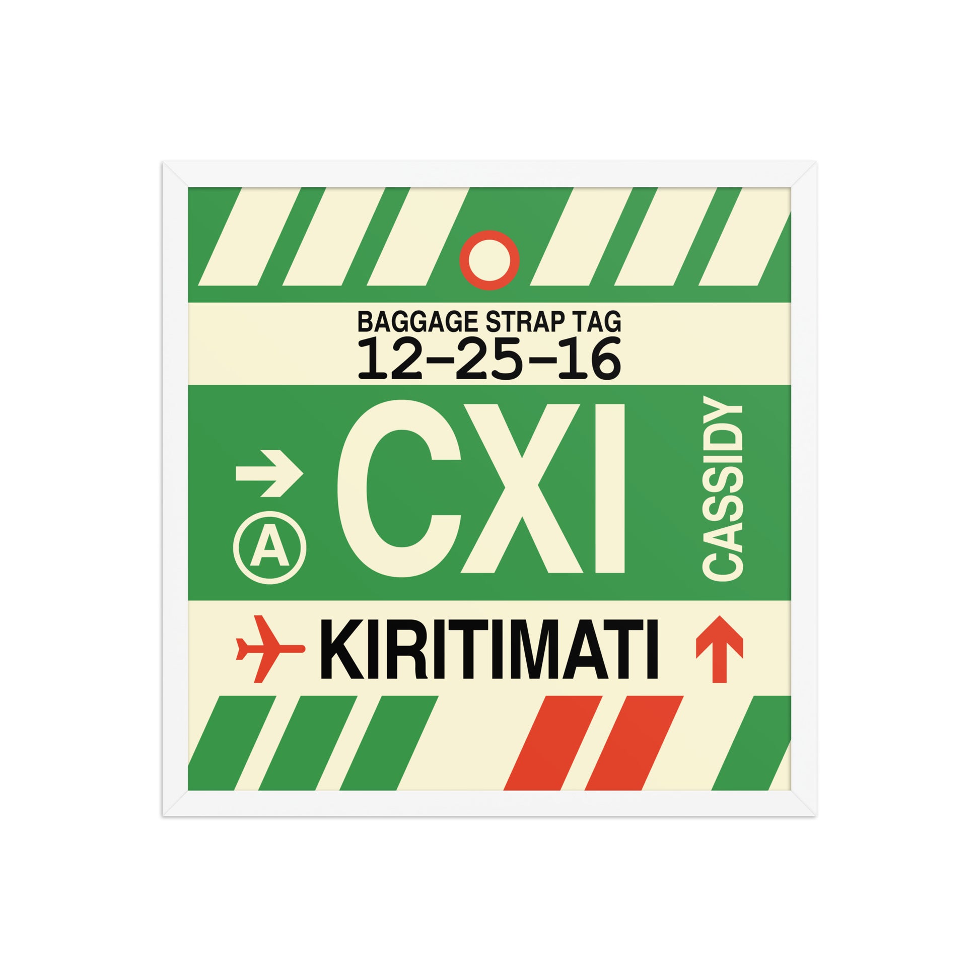 CXI Kiritimati Framed Print • Jet Age Baggage Tag Design • YHM Designs - Image 15