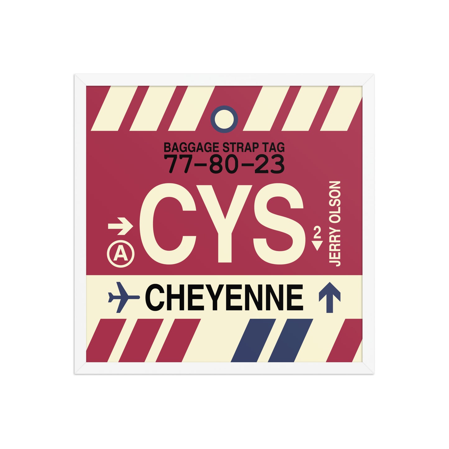 CYS Cheyenne Framed Print • Jet Age Baggage Tag Design • YHM Designs - Image 15