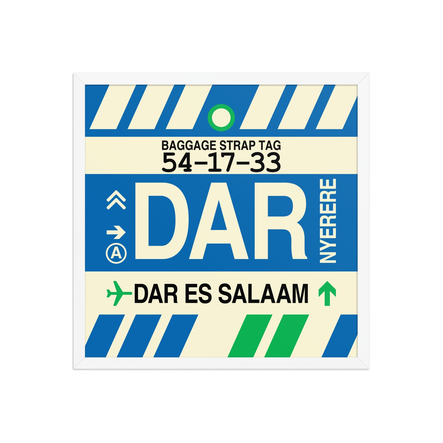 DAR Dar es Salaam Framed Print • Jet Age Baggage Tag Design • YHM Designs - Image 15
