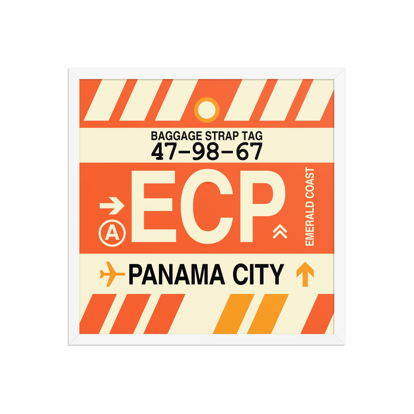 ECP Panama City Framed Print • Jet Age Baggage Tag Design • YHM Designs - Image 15