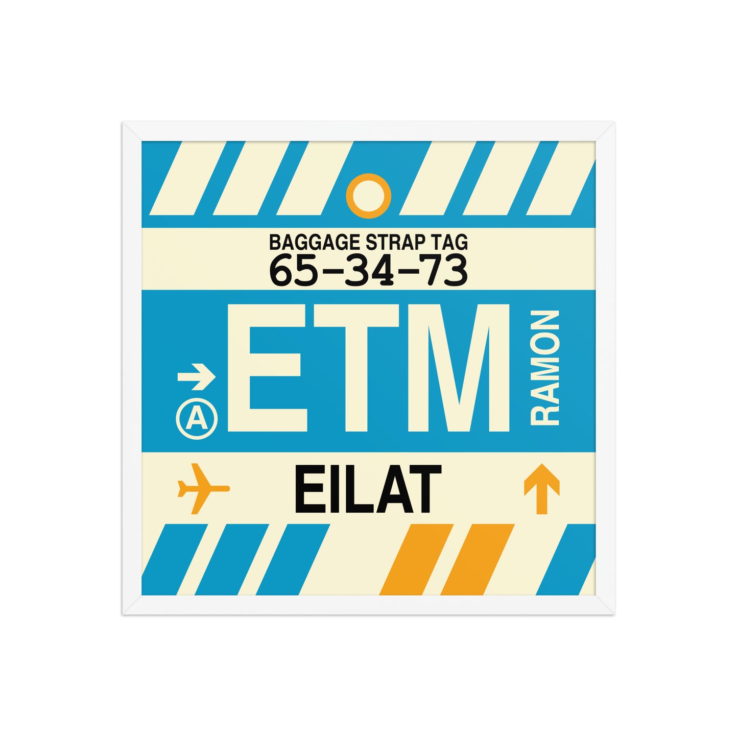 ETM Eilat Framed Print • Jet Age Baggage Tag Design • YHM Designs - Image 15