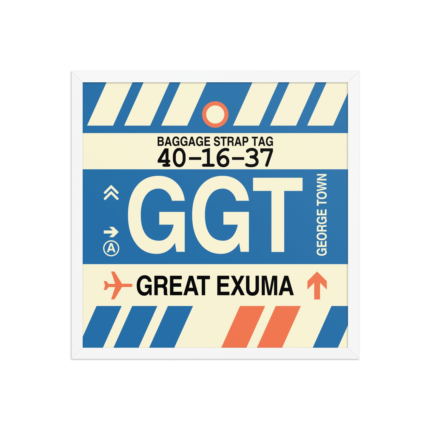 GGT Great Exuma Framed Print • Jet Age Baggage Tag Design • YHM Designs - Image 15