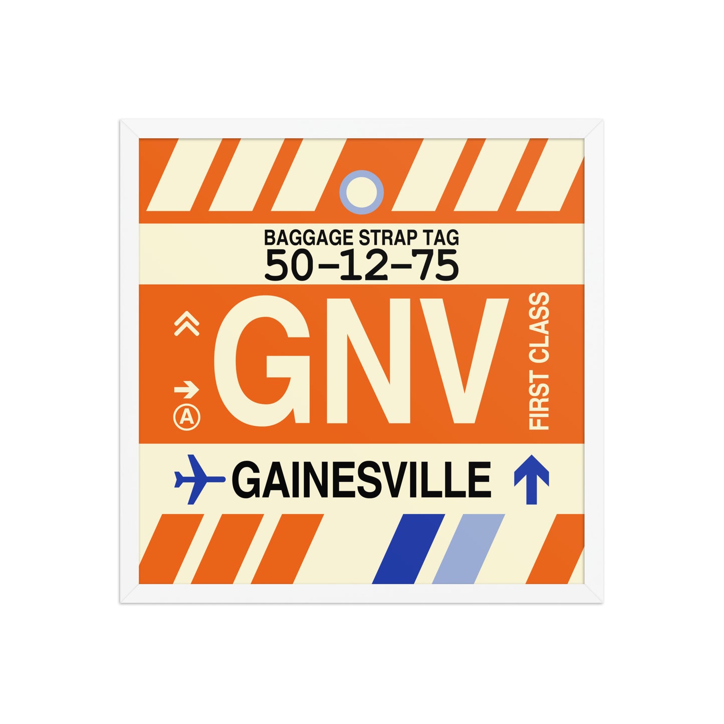 GNV Gainesville Framed Print • Jet Age Baggage Tag Design • YHM Designs - Image 15