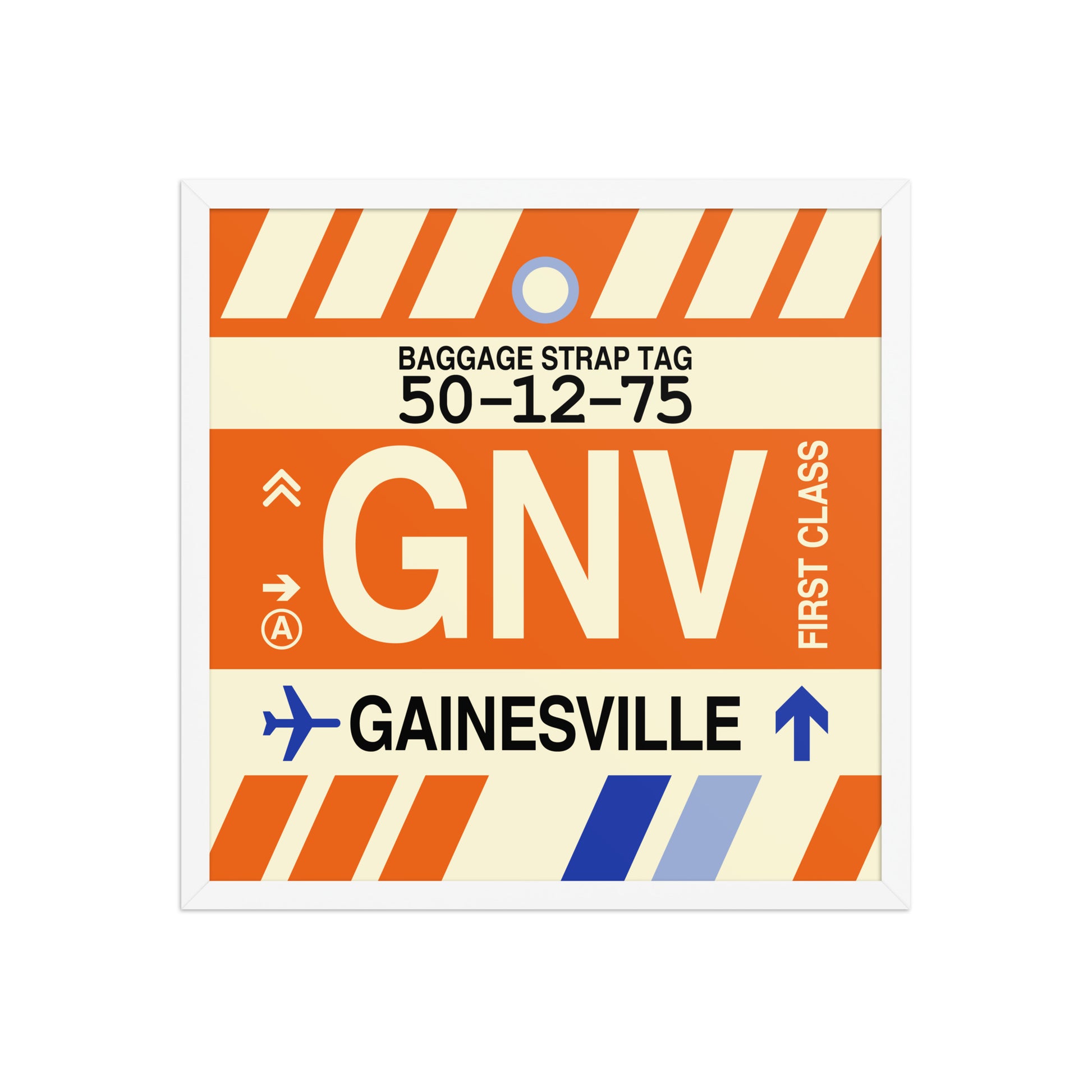 GNV Gainesville Framed Print • Jet Age Baggage Tag Design • YHM Designs - Image 15