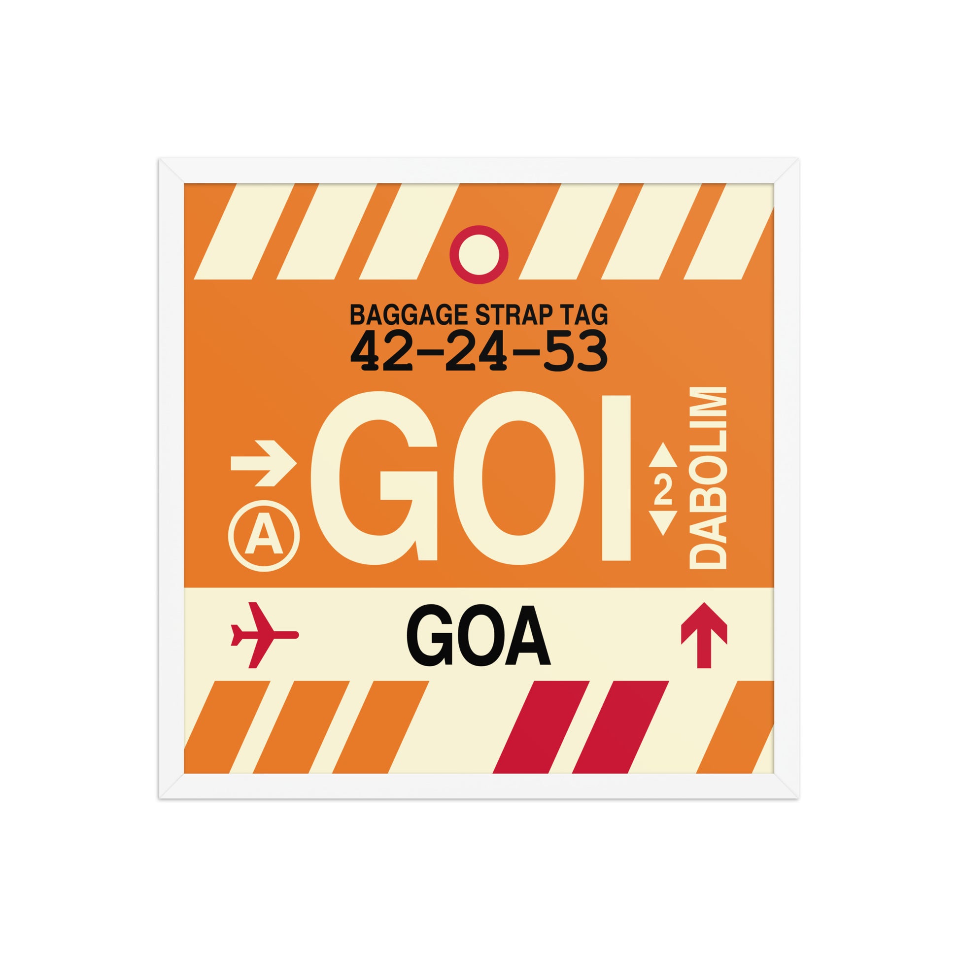 GOI Goa Framed Print • Jet Age Baggage Tag Design • YHM Designs - Image 15