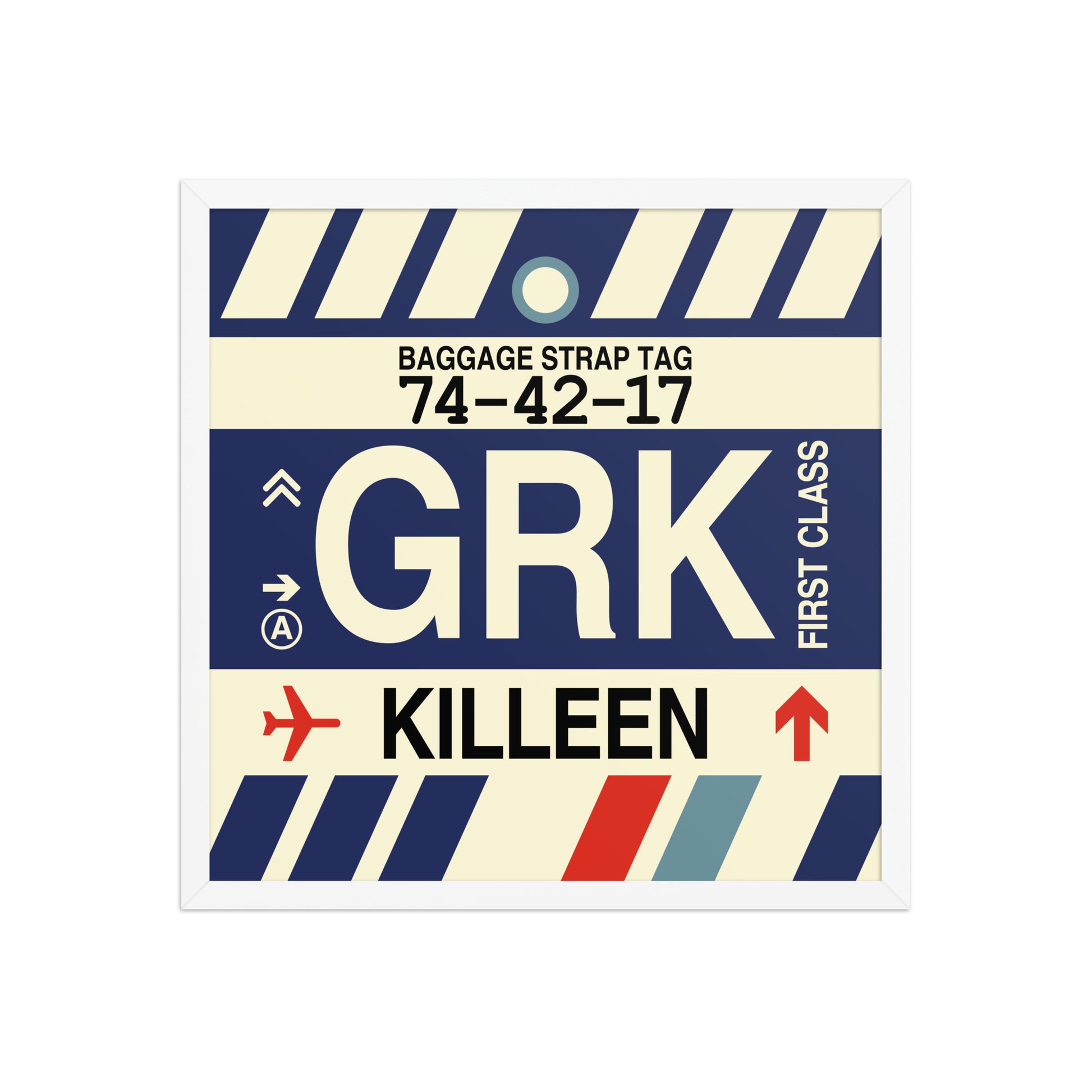 GRK Killeen Framed Print • Jet Age Baggage Tag Design • YHM Designs - Image 15