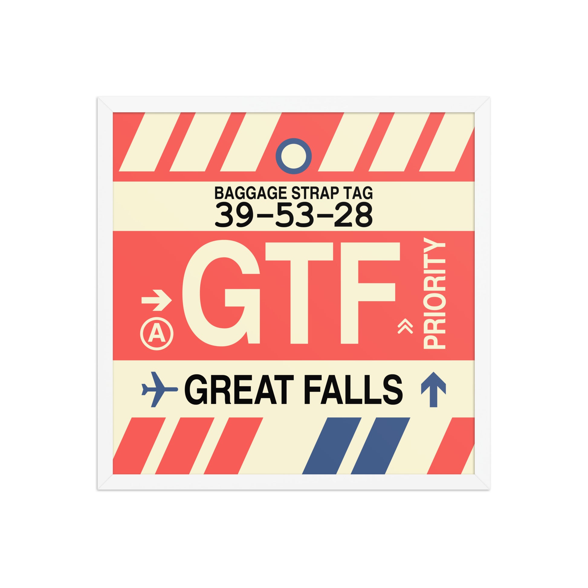 GTF Great Falls Framed Print • Jet Age Baggage Tag Design • YHM Designs - Image 15