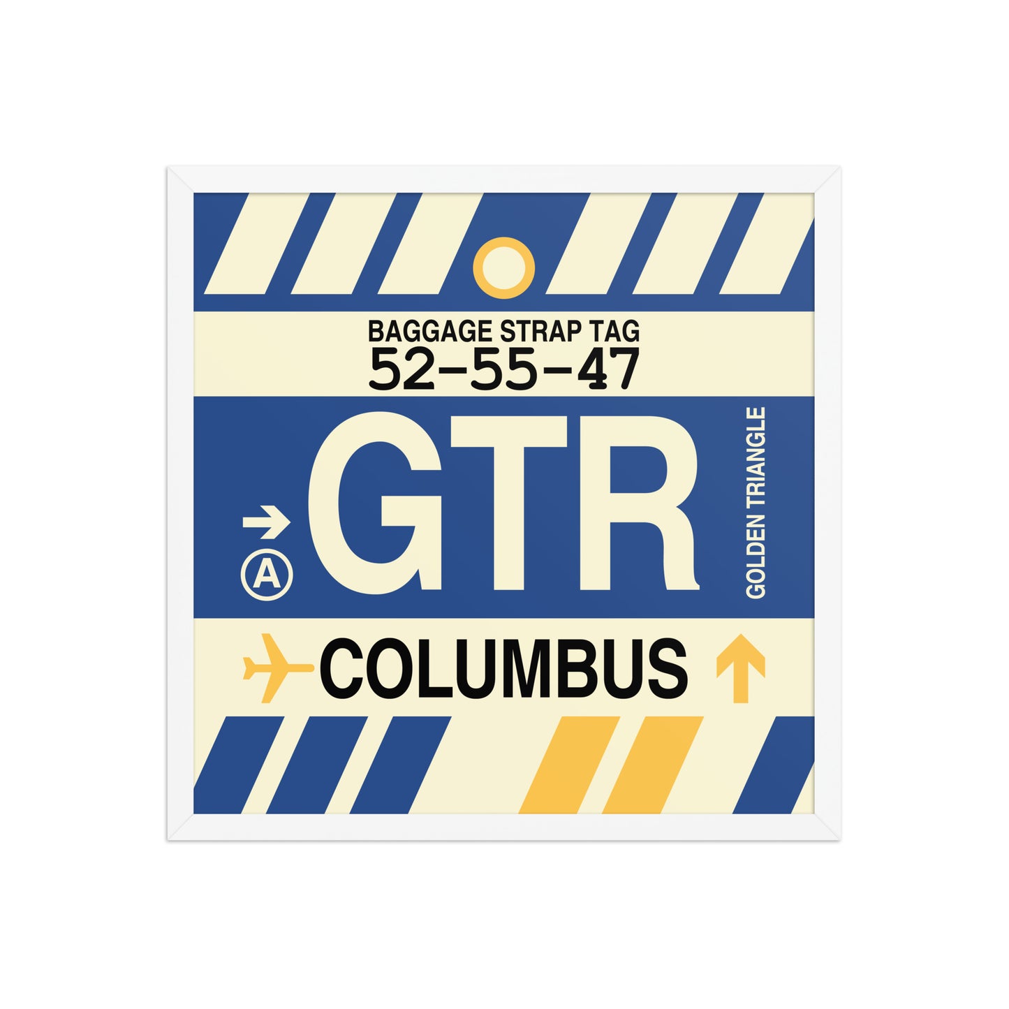 GTR Columbus Framed Print • Jet Age Baggage Tag Design • YHM Designs - Image 15