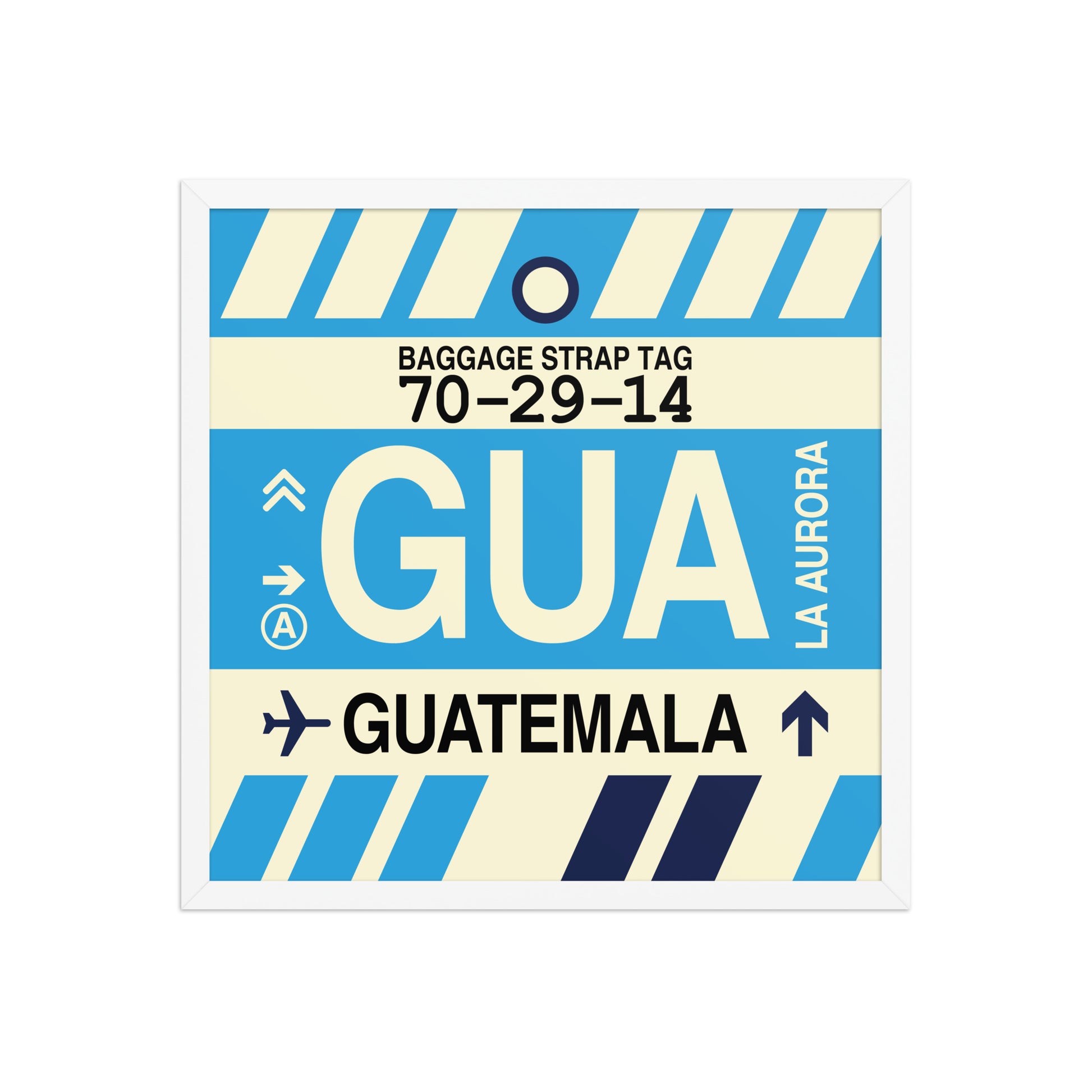 GUA Guatemala City Framed Print • Jet Age Baggage Tag Design • YHM Designs - Image 15