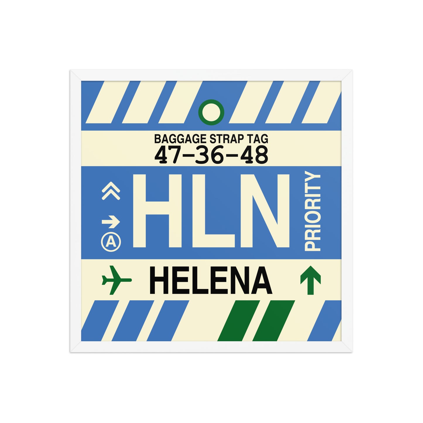 HLN Helena Framed Print • Jet Age Baggage Tag Design • YHM Designs - Image 15