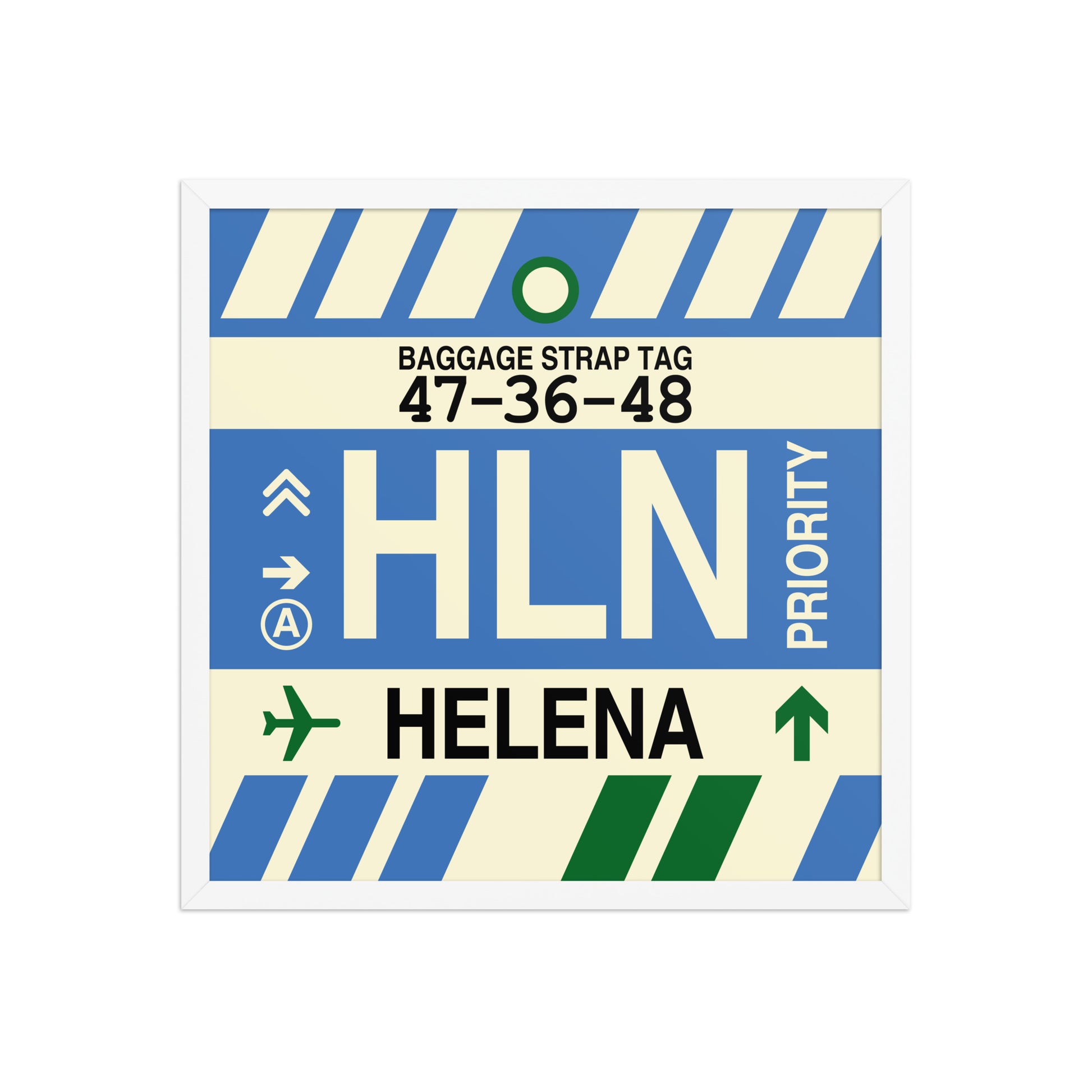 HLN Helena Framed Print • Jet Age Baggage Tag Design • YHM Designs - Image 15
